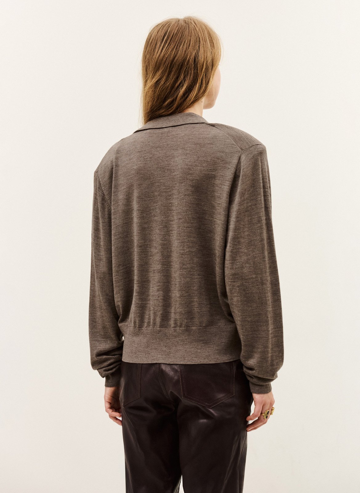 Gerader Wollblazer mit klassischem Kragen BA&SH Beige