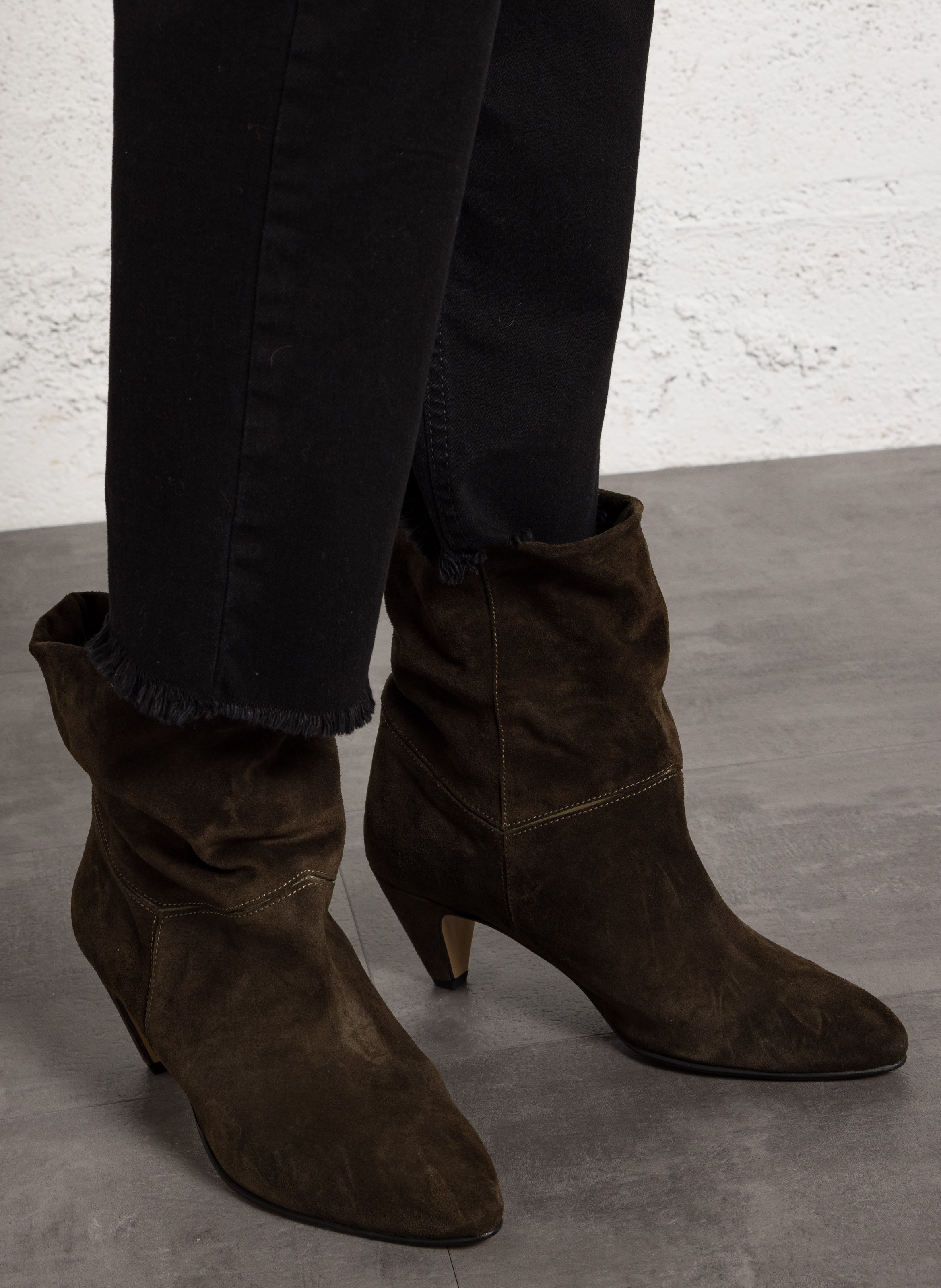 Weiche Wildleder-Stiefeletten ANONYMOUS COPENHAGEN Grun