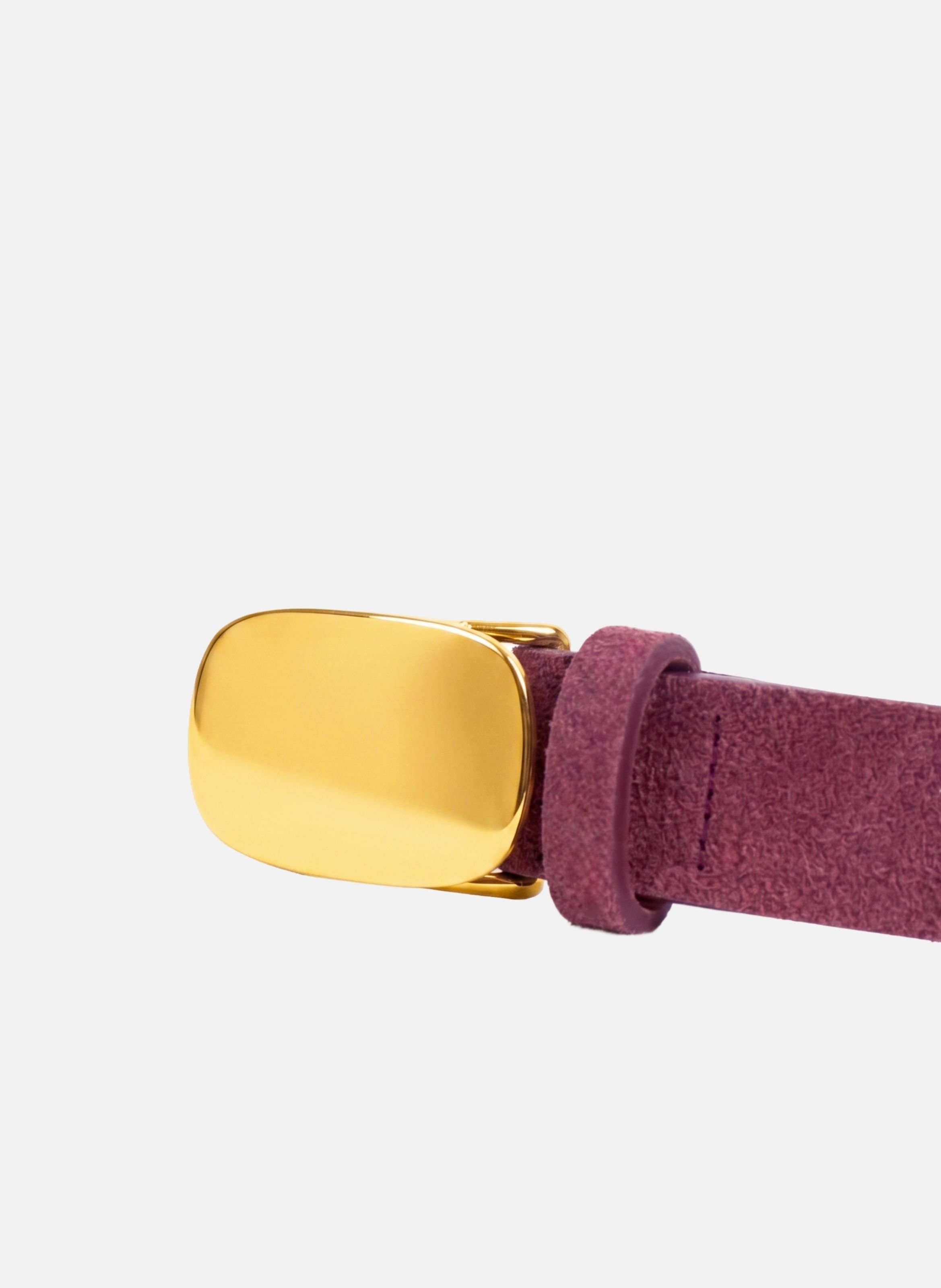 Gaia Suede Leather Belt JULES & JENN Red