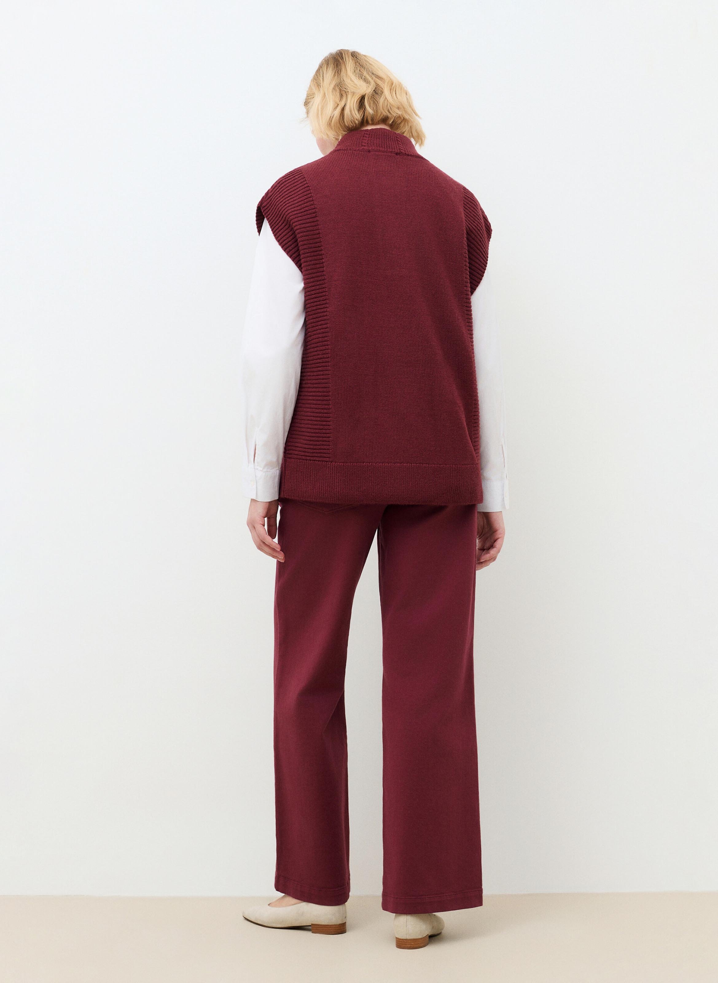 Gerade geschnittener Pullover aus Wollmix CAROLL Rot