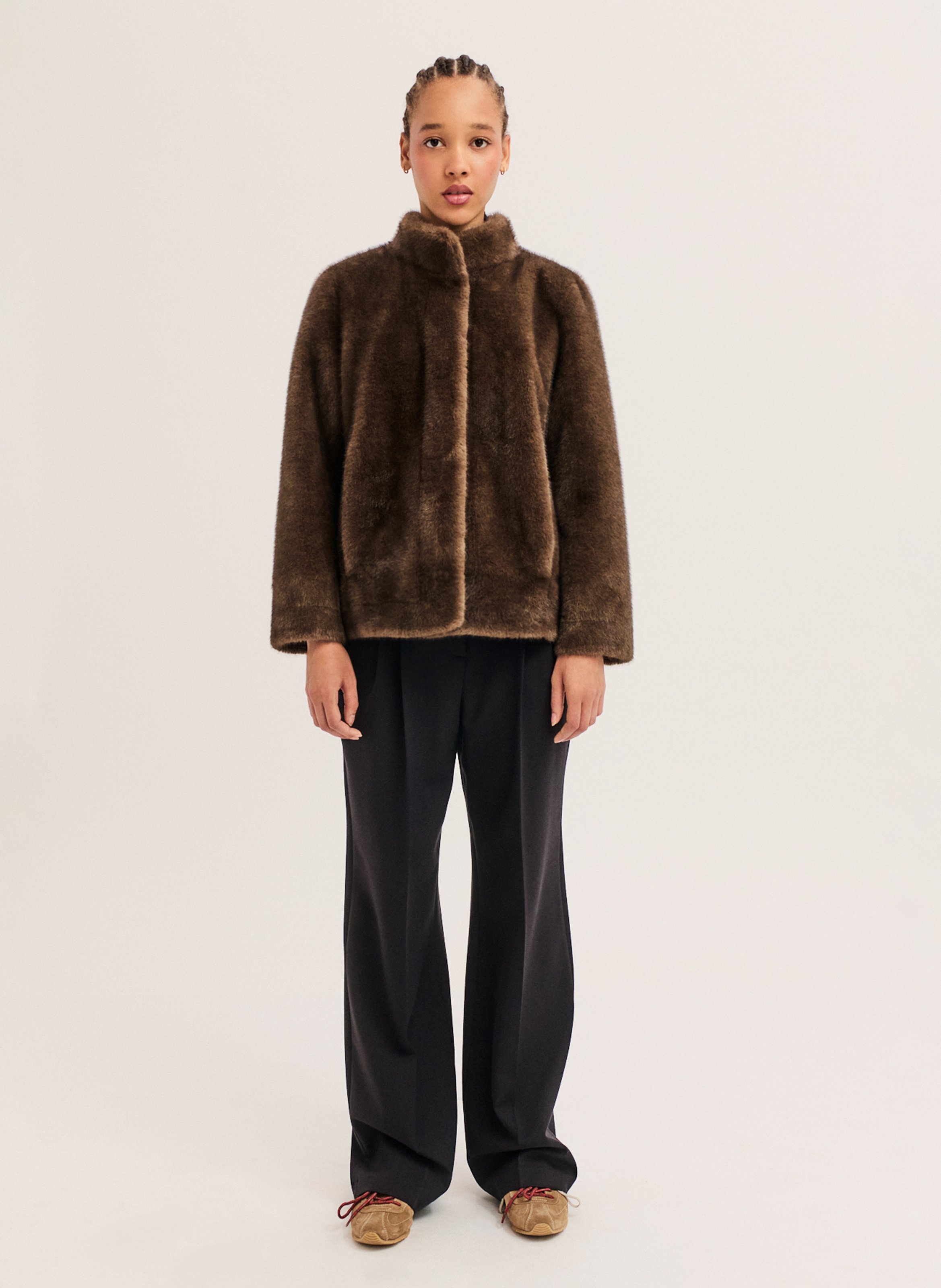 Manteau oversize col montant | Marron PABLO Femme