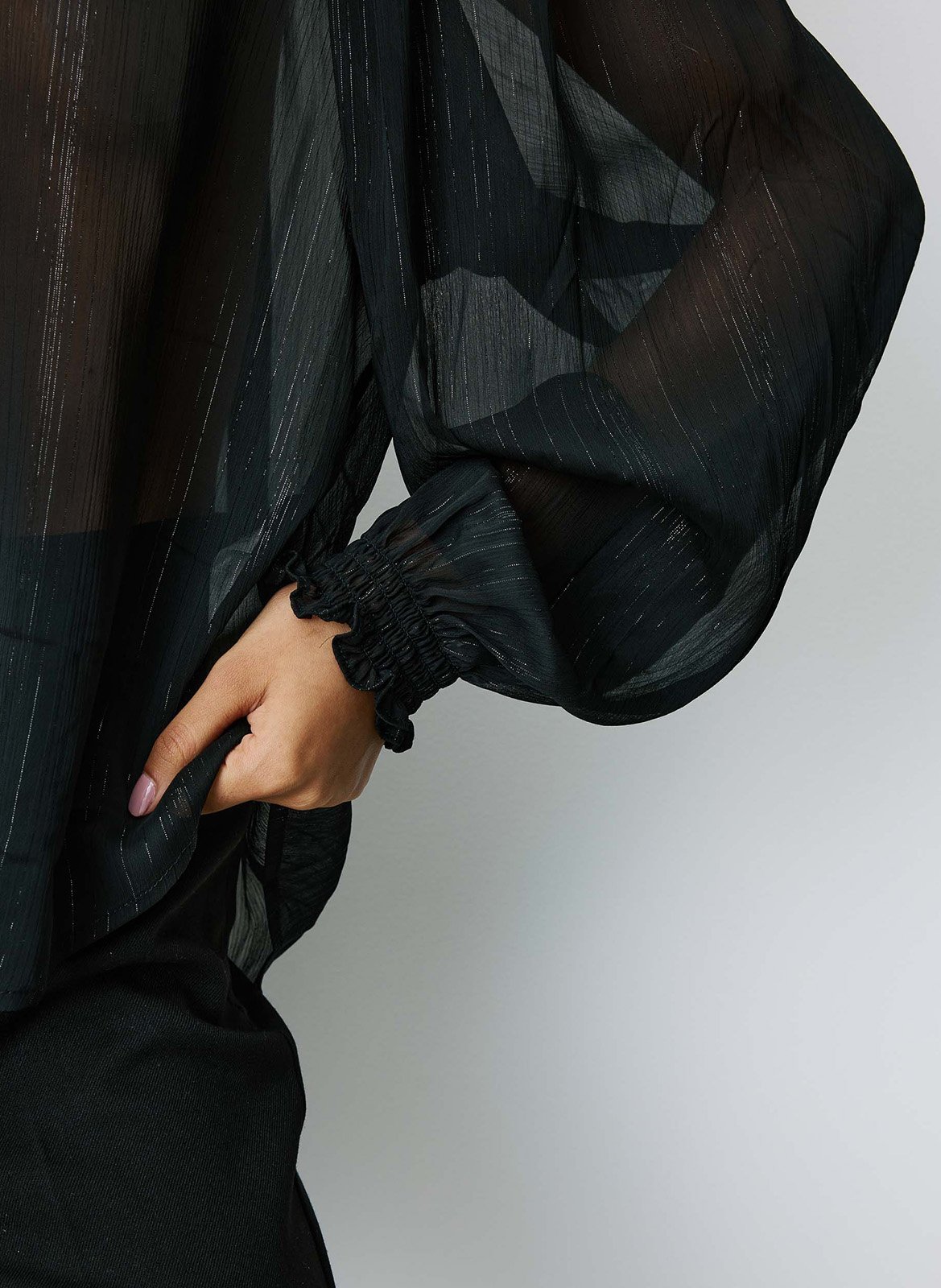 Blouse transparente en mousseline GRACE ET MILA Noir