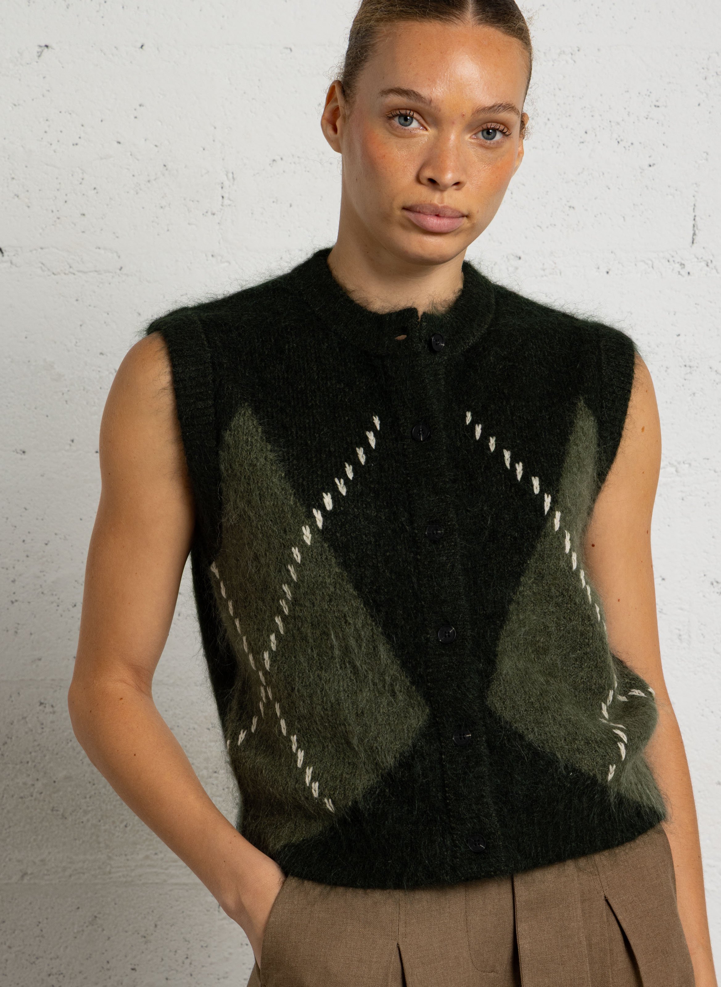 Gilet droit imprimé MAISON 123 Vert