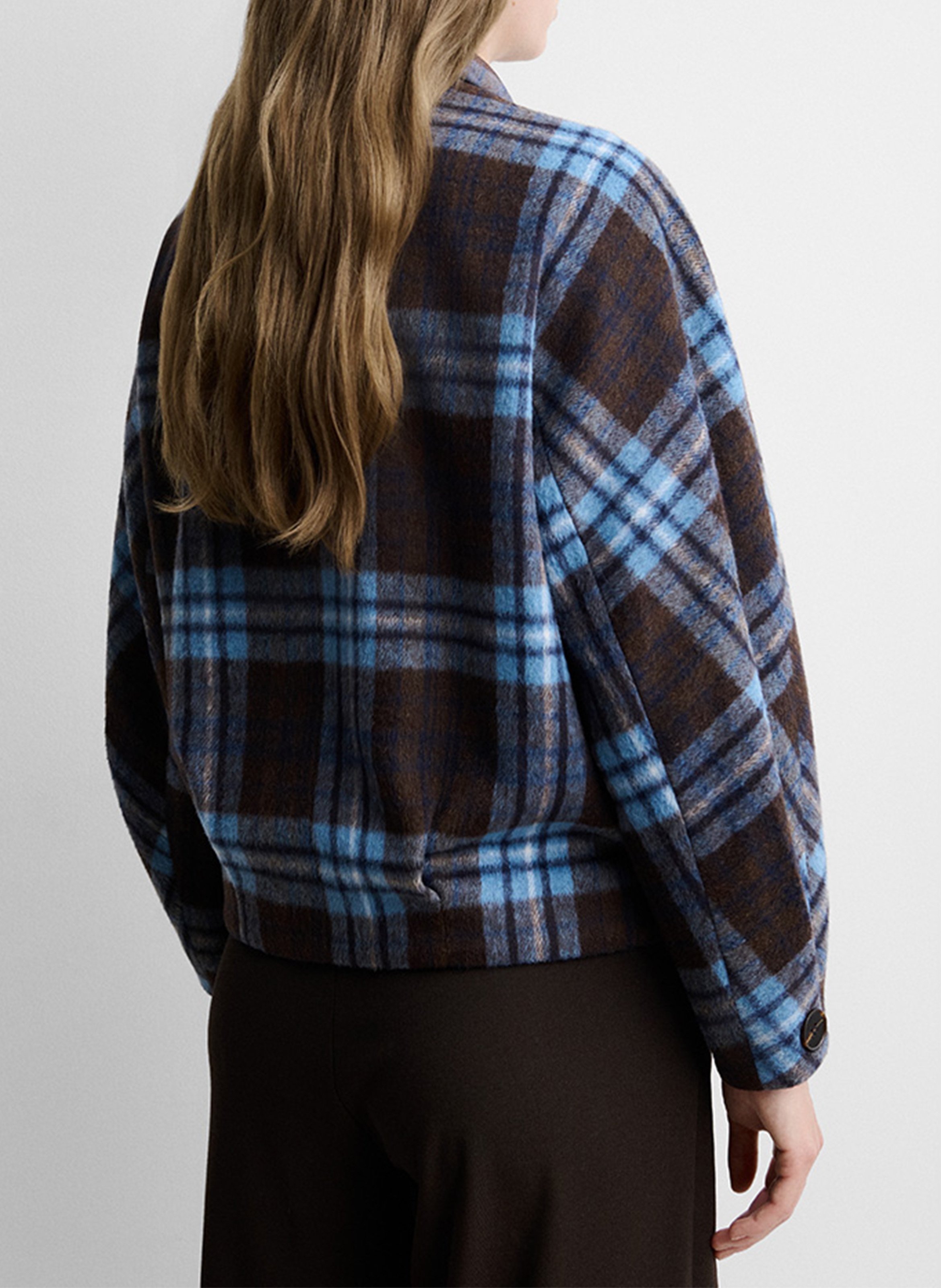 Oversized checkered jacket SIMORRA Brown