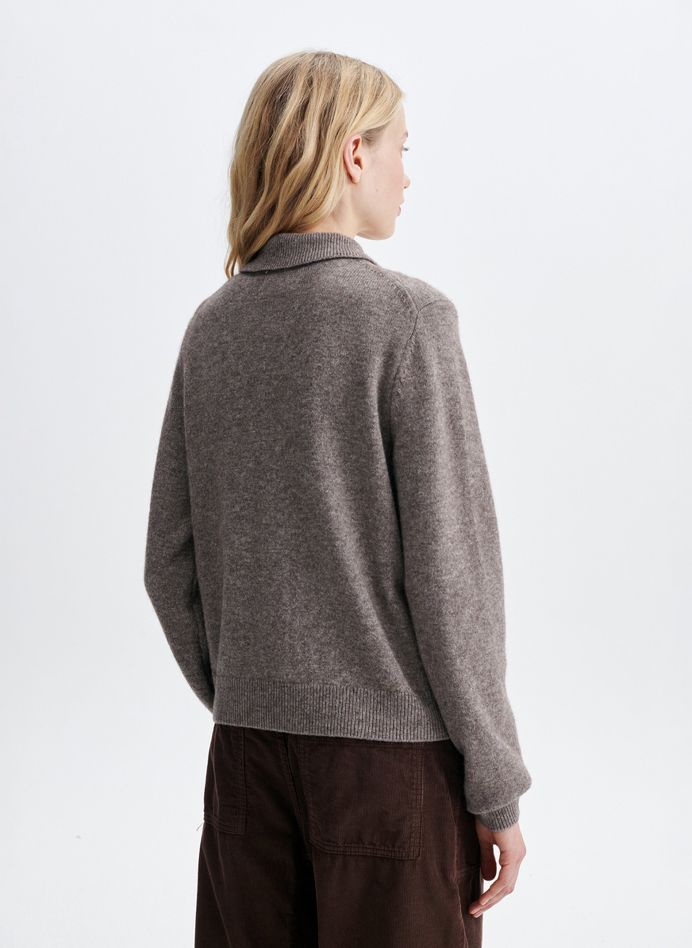 Wool cardigan with classic collar VANESSA BRUNO Beige