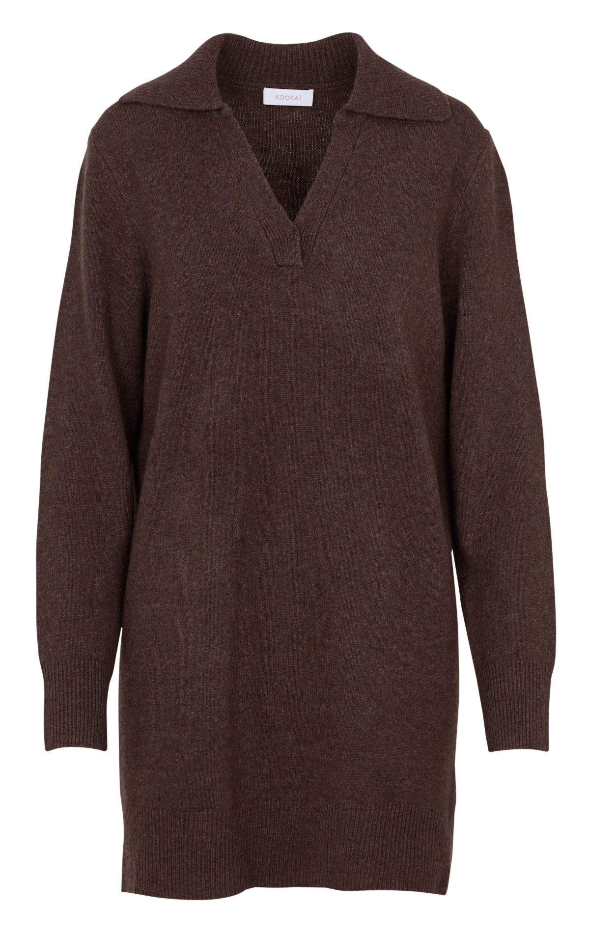 Robe courte droite en laine et cachemire KOOKAI Marron