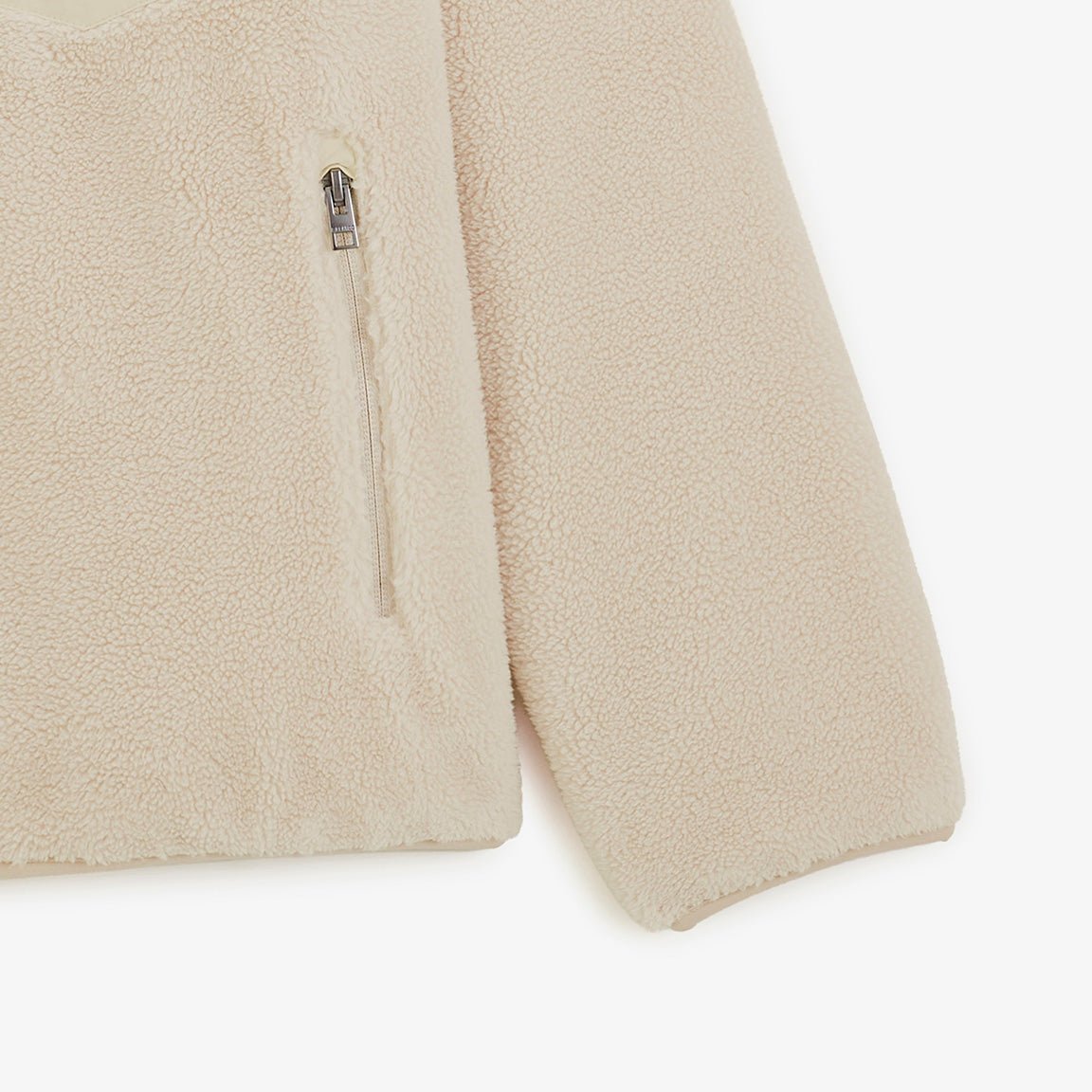 Ivory white Toronto sherpa fleece jacket SBPLAY SERGE BLANCO White