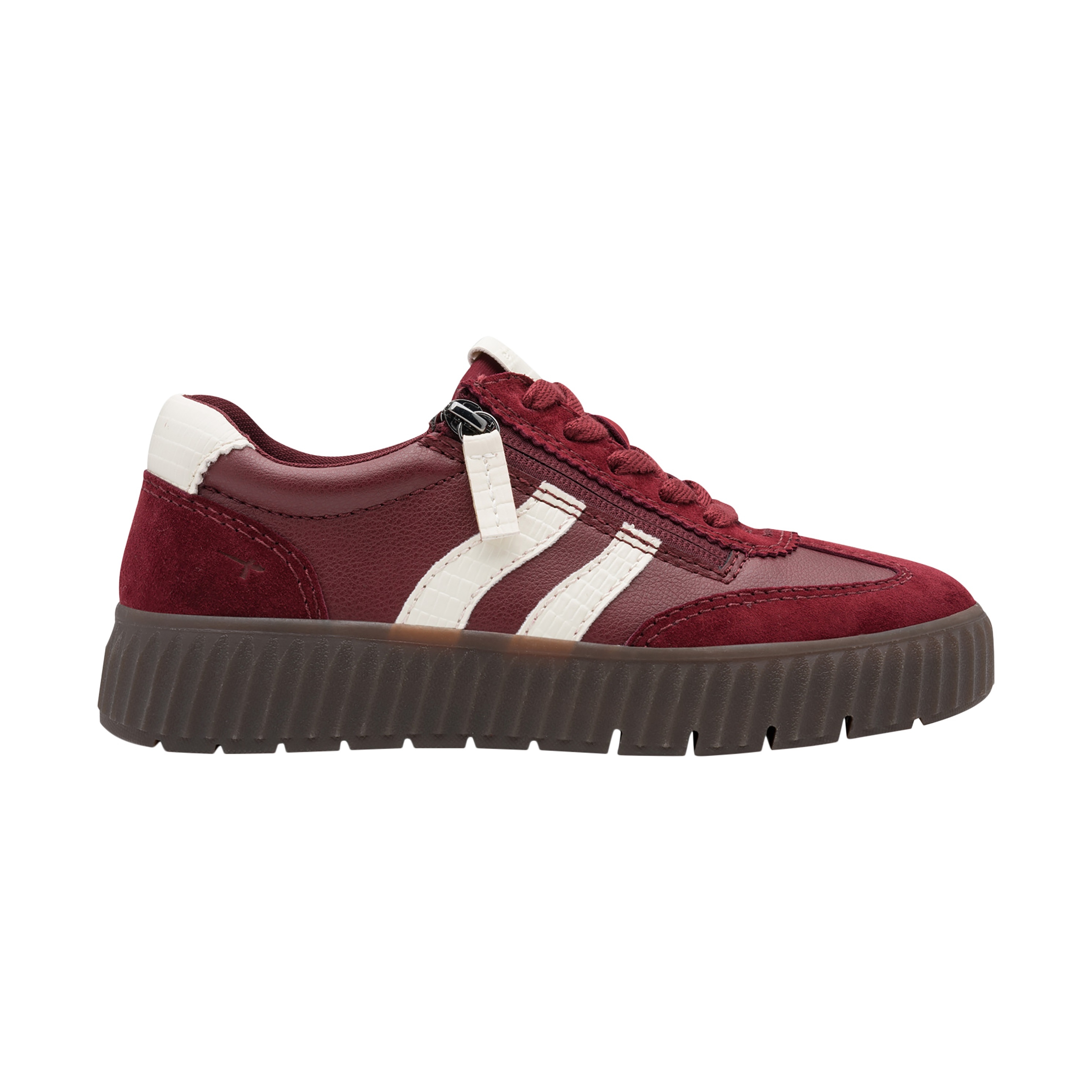 Leather trainers TAMARIS Red