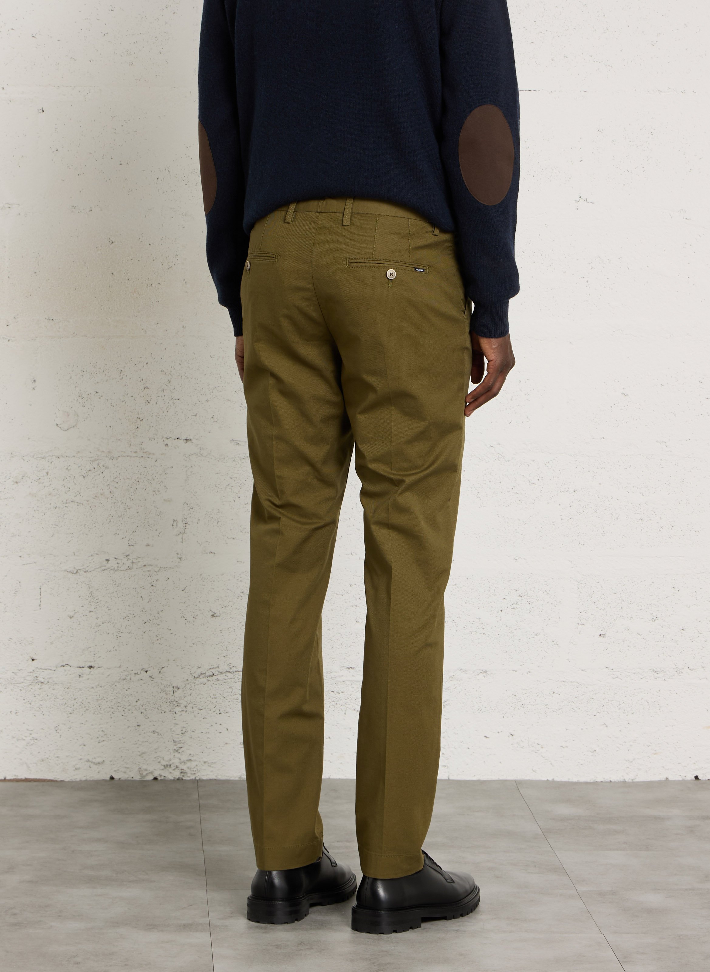 Straight-fit broek van katoenmix HACKETT Groen