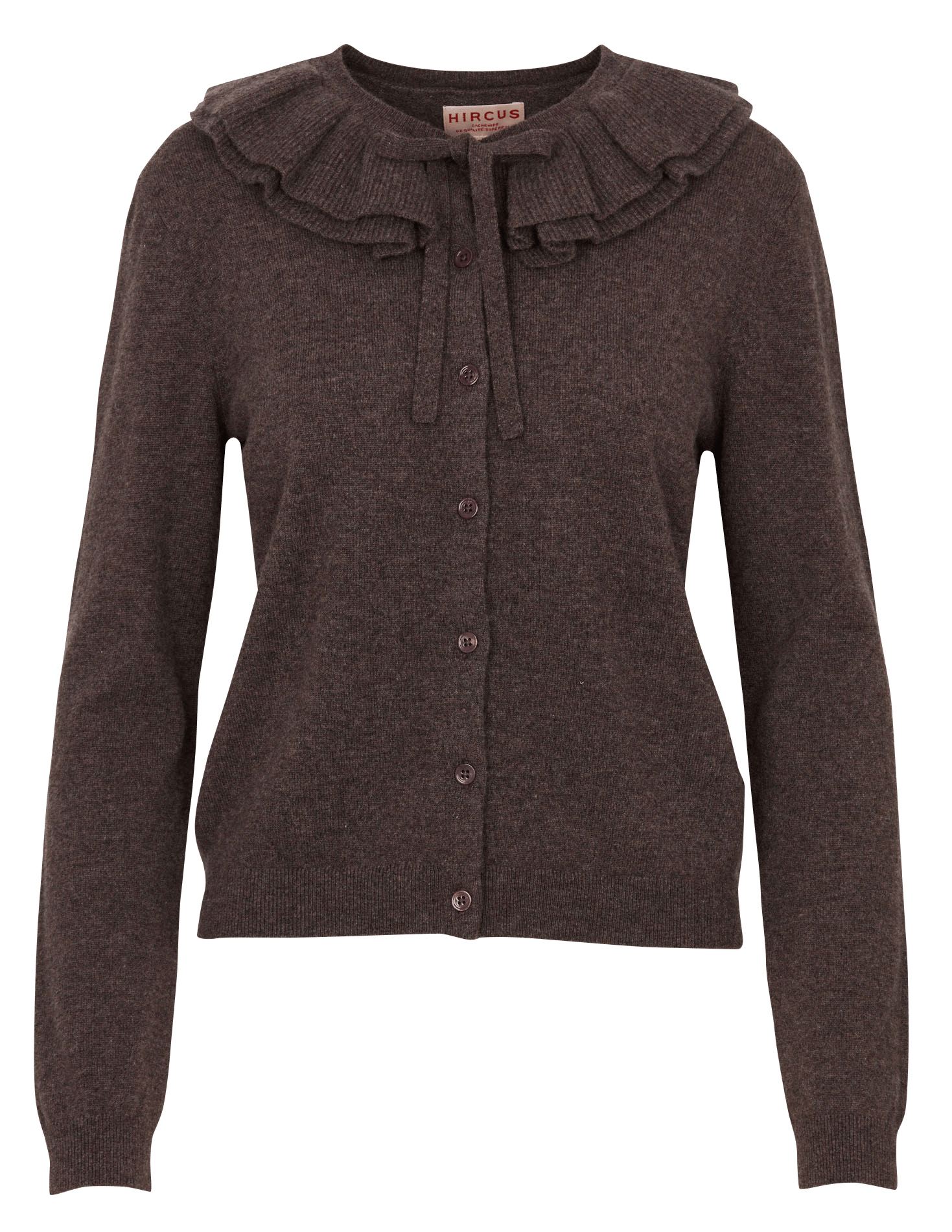 Cardigan dritto con colletto volantato in cashmere HIRCUS