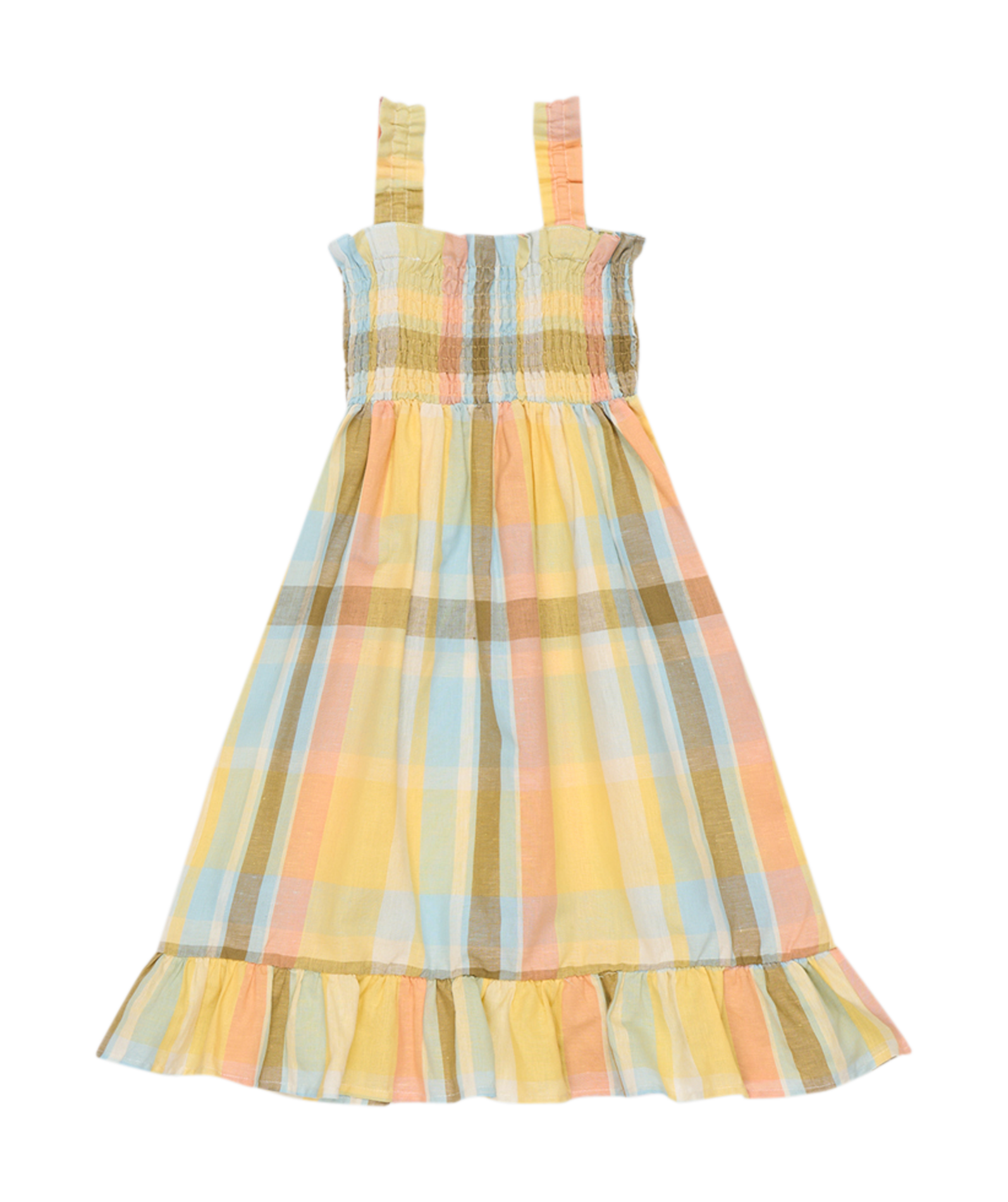 A-line checked cotton-blend midi dress THE NEW SOCIETY Multicolored
