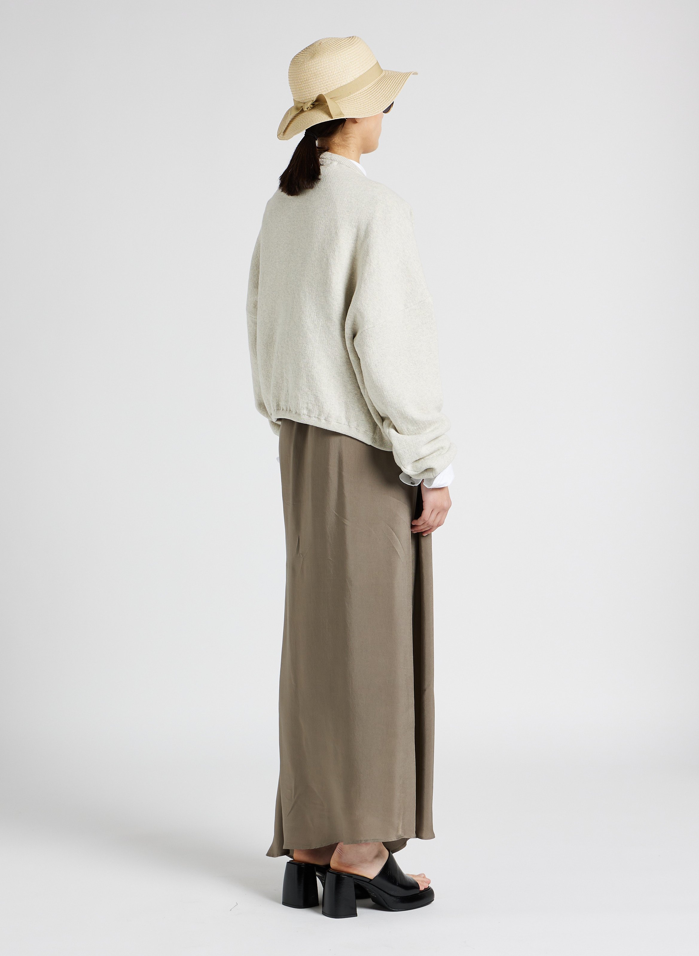 Loose-fit cotton-blend V-neck cardigan Grey