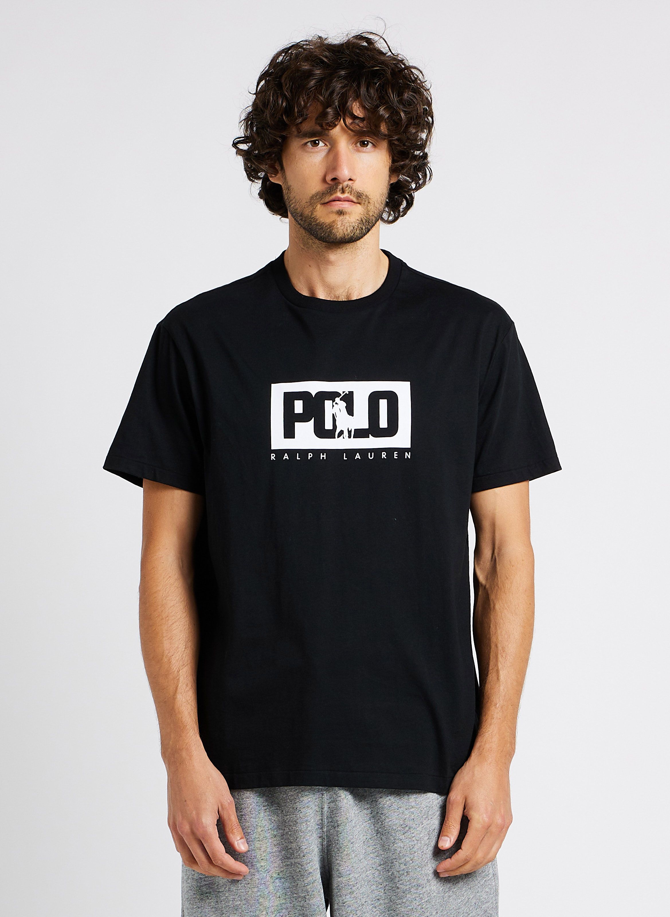 Tee shirt noir ralph lauren homme hot sale