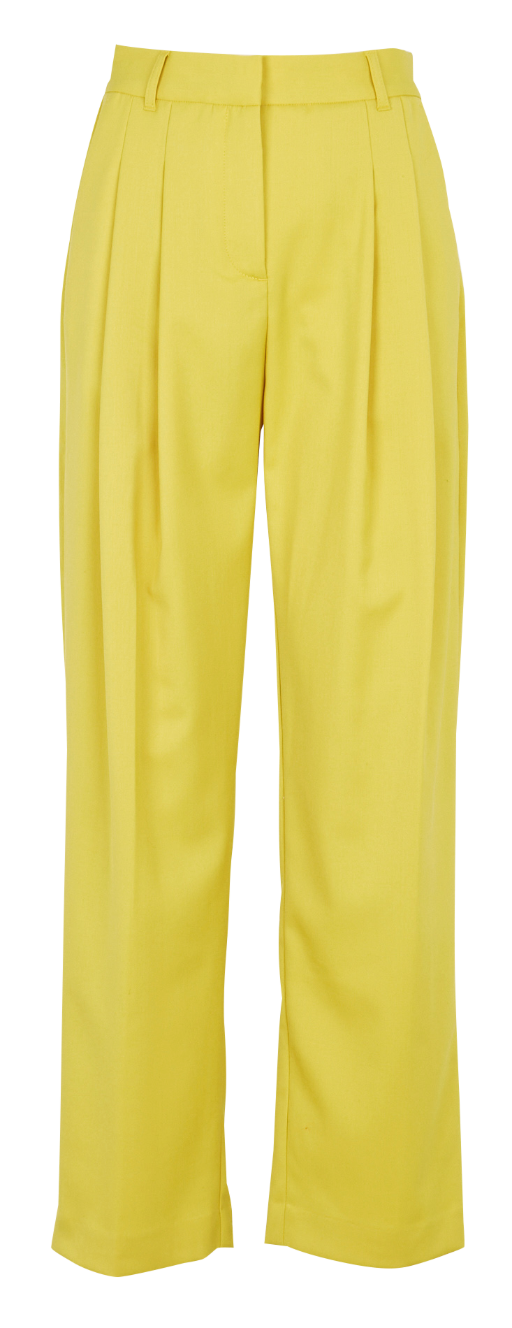 Pantalon large à pince Jaune