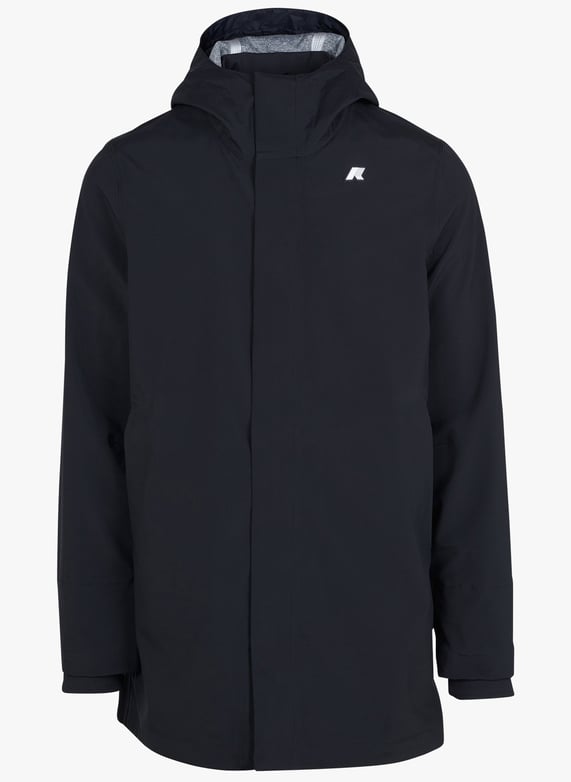 Parka ample col montant à capuche Thommy Noir K-Way Homme