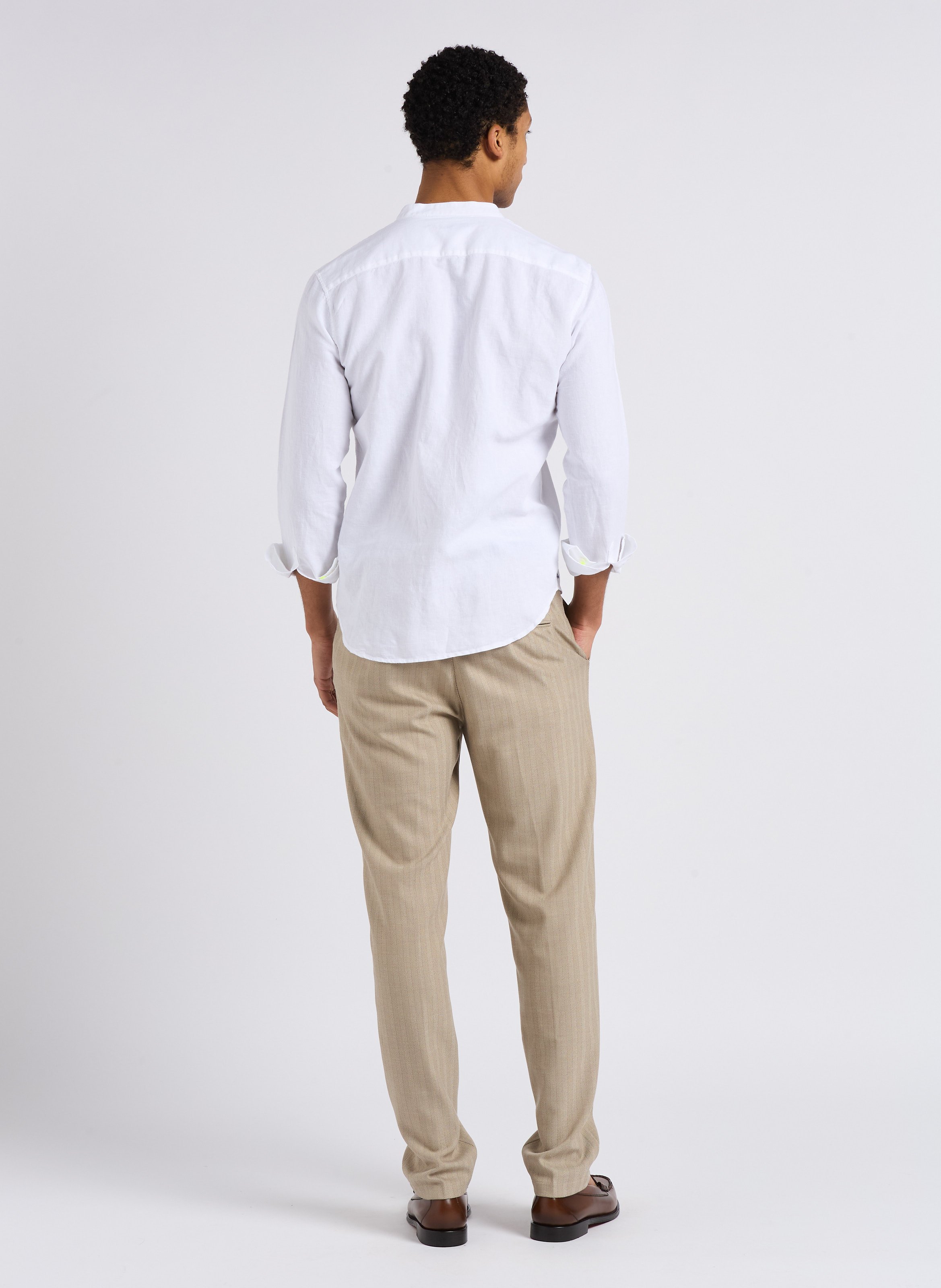 Herringbone suit pants Brown