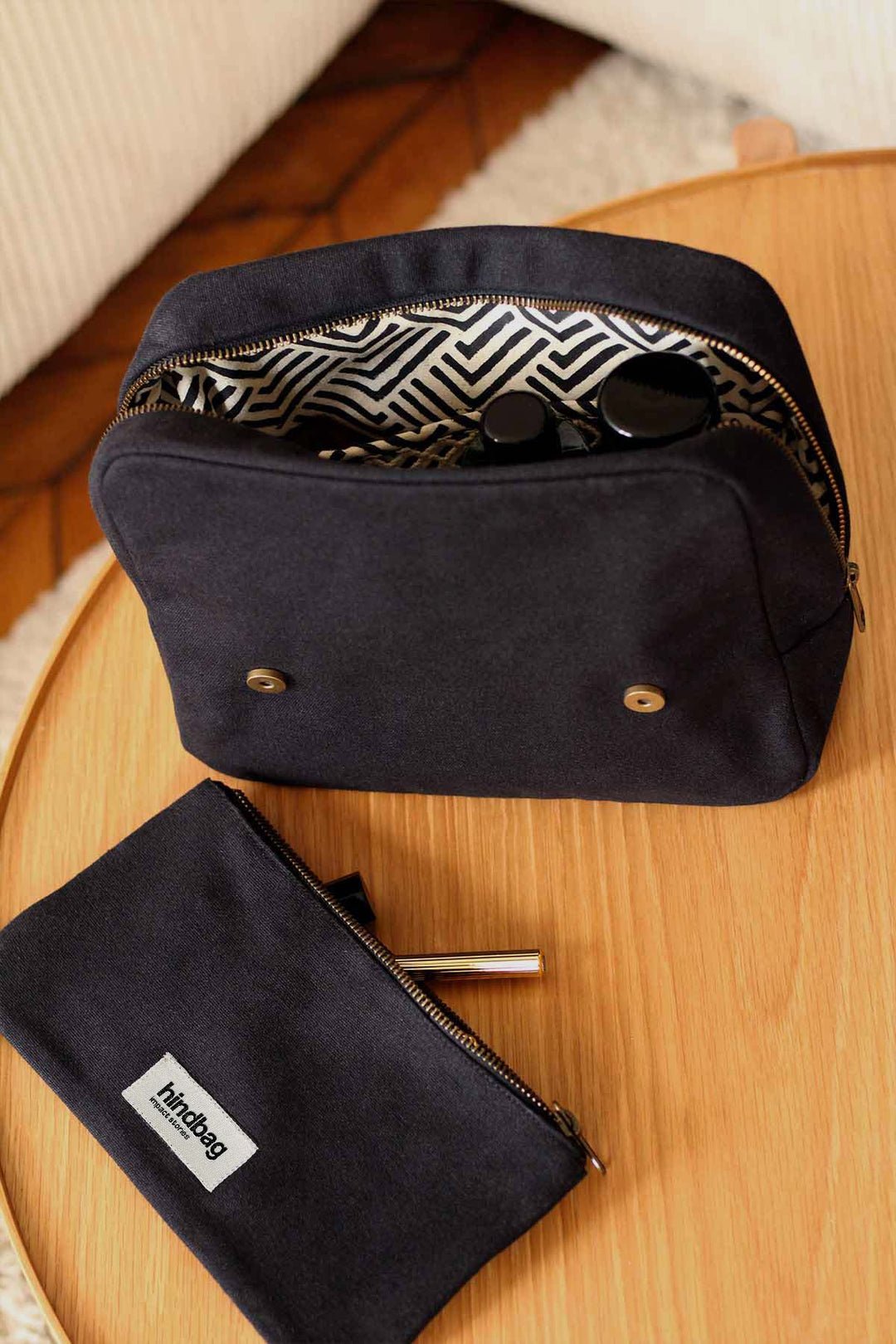 Cotton toiletry bag HINDBAG Black