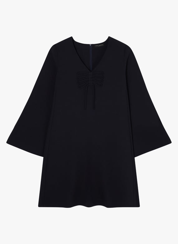 Blue Korte jurk met V hals