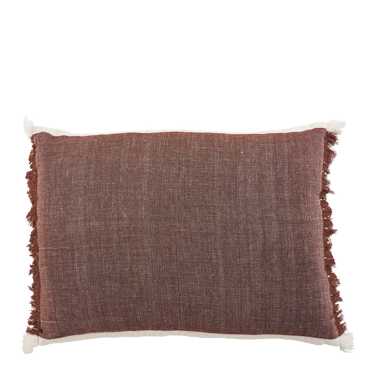 Cotton and linen cushion BLANC D'IVOIRE Red
