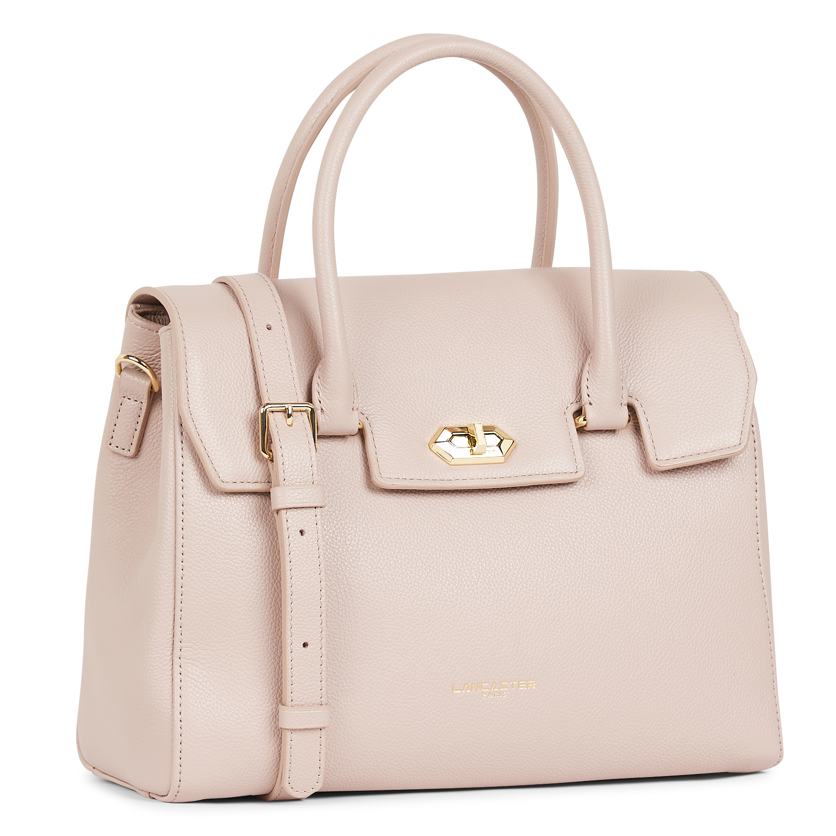 Einfarbige Handtasche aus Leder LANCASTER PARIS Grau