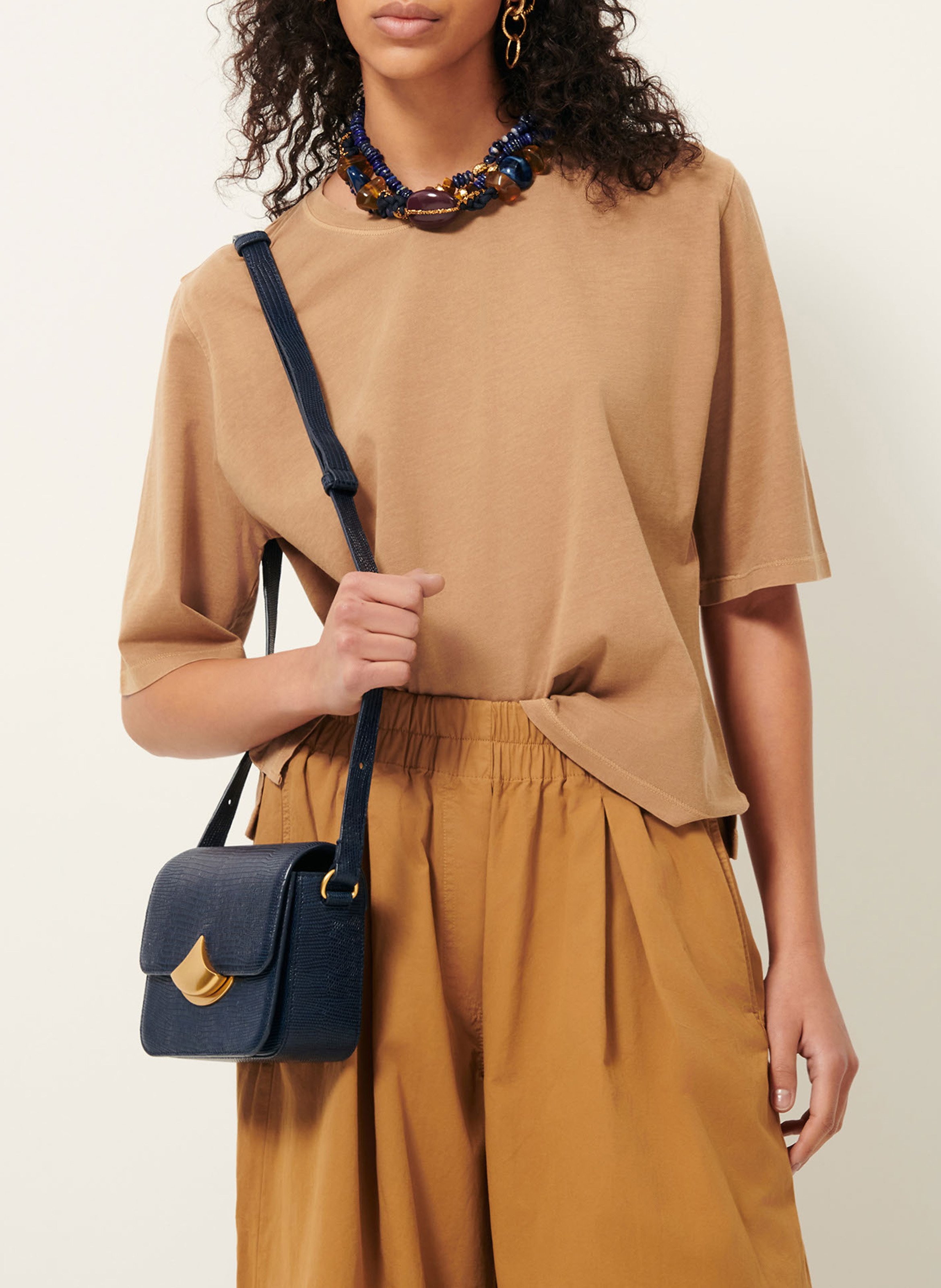 Oversized cotton T-shirt SESSUN Beige