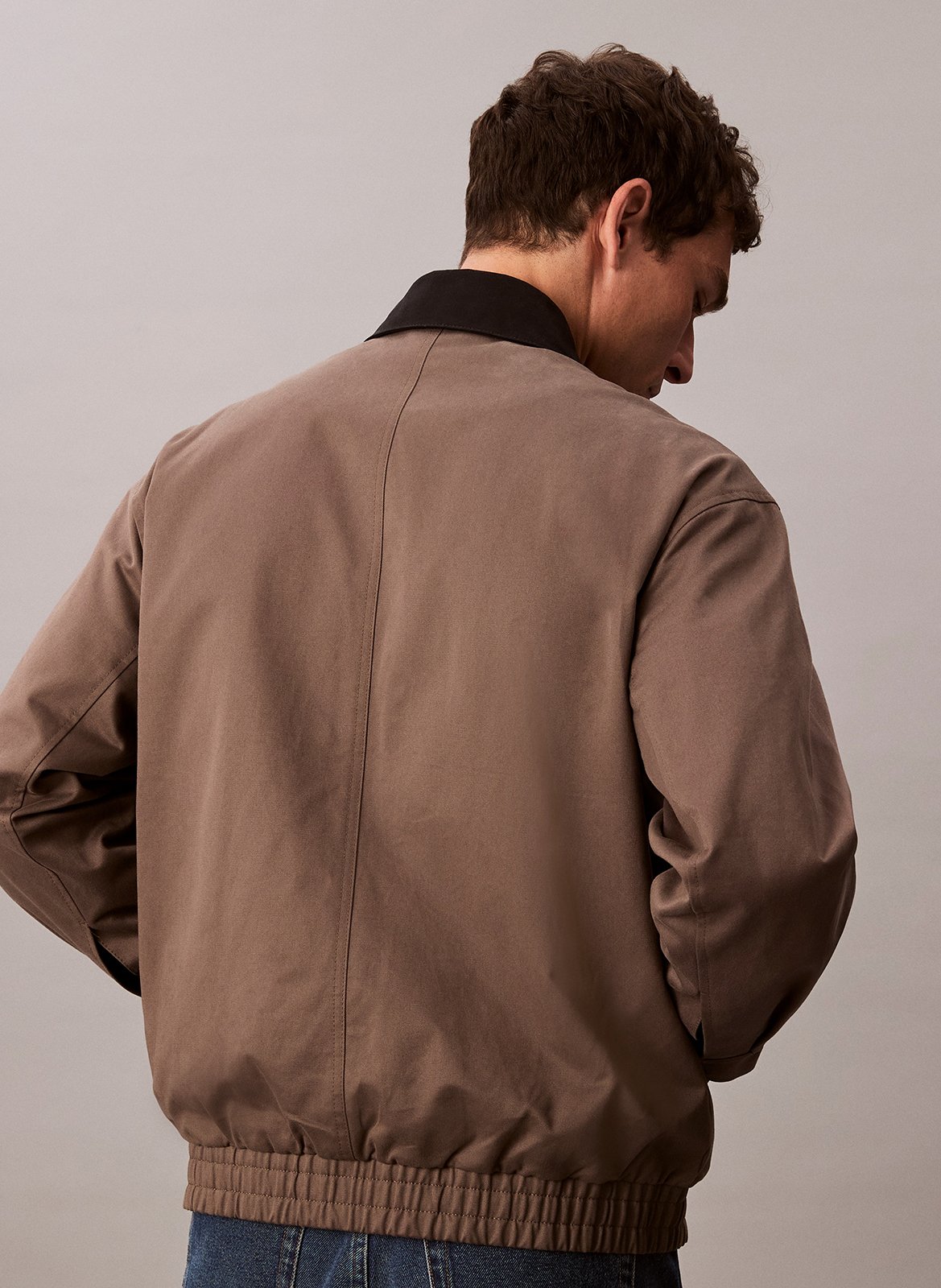 Veste zippée droite unie CALVIN KLEIN Gris