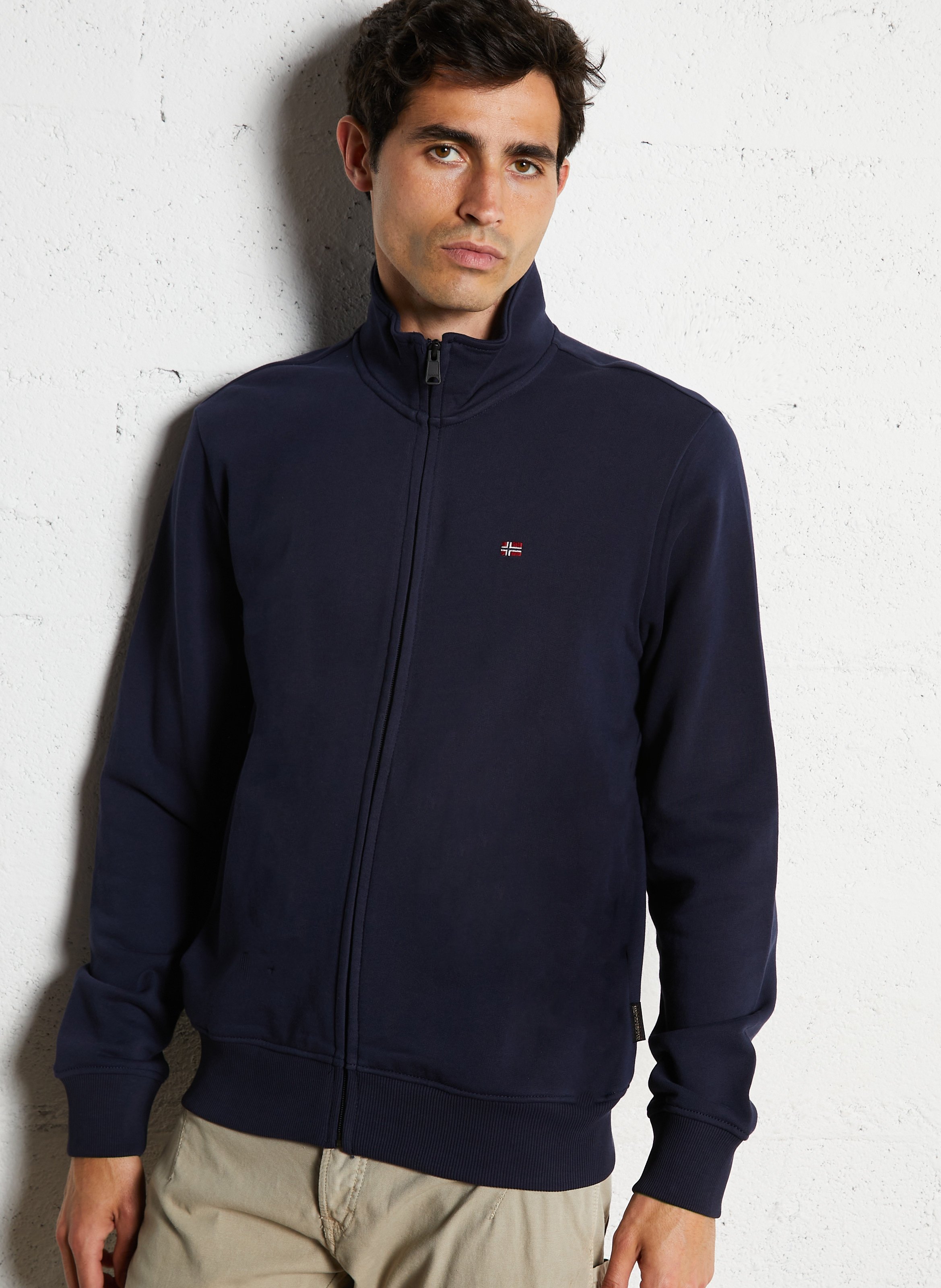 Gilet droit en coton NAPAPIJRI Bleu