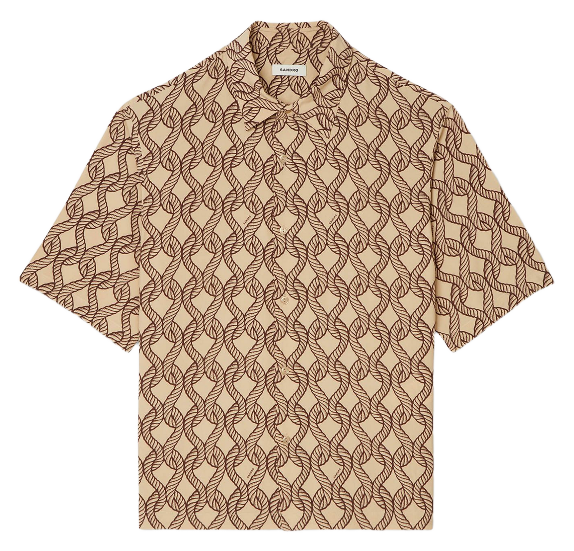 Chemise col classique imprimée SANDRO Beige