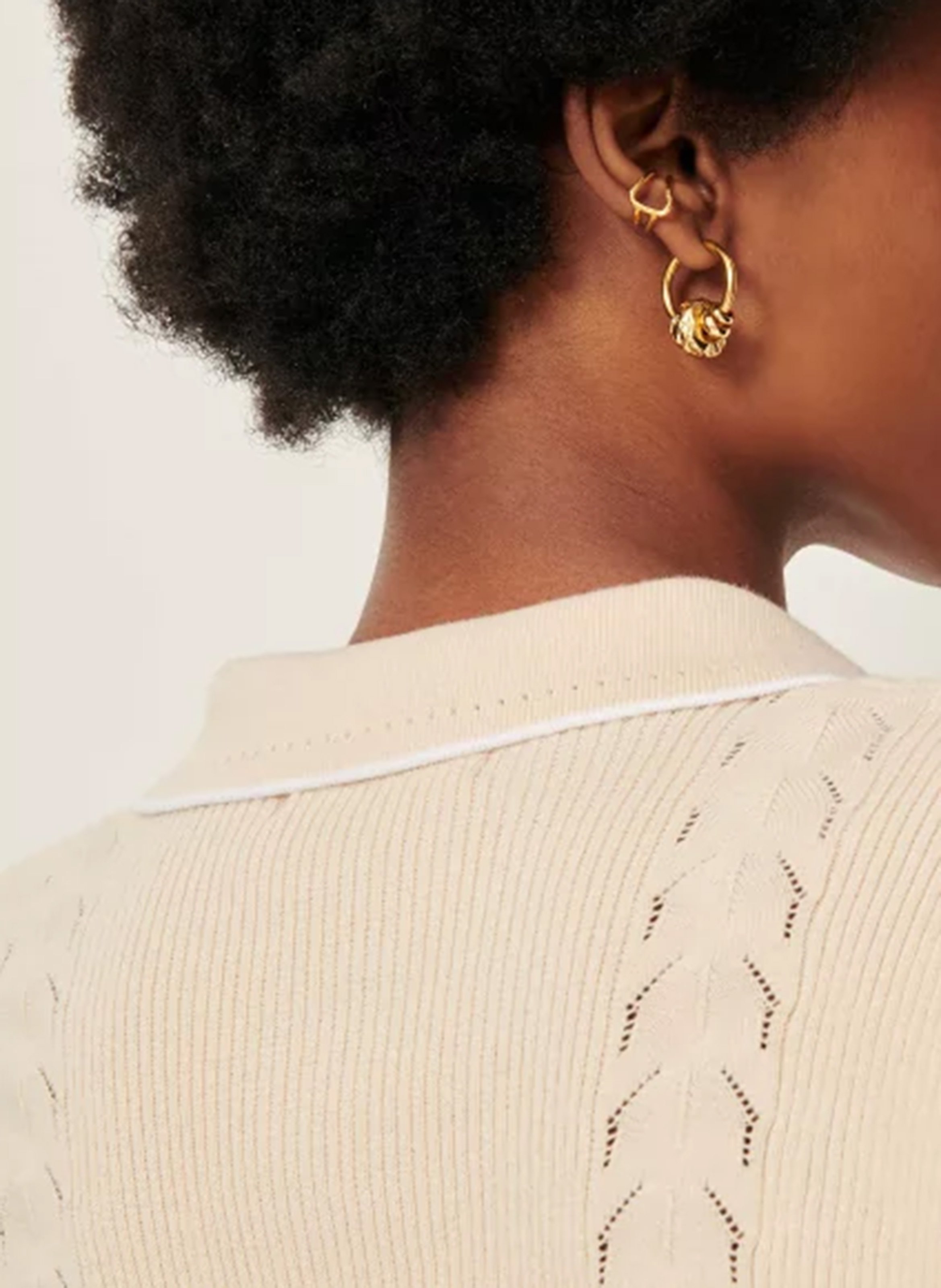 Ceintuur van gevlochten leer SESSUN Goudkleurig