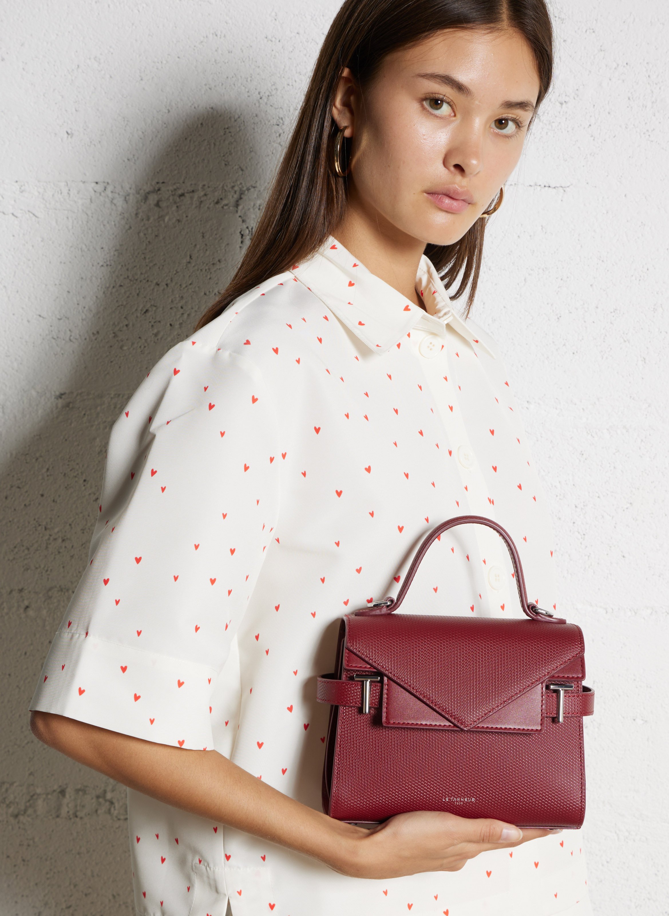 Sac à main en cuir LE TANNEUR Rouge