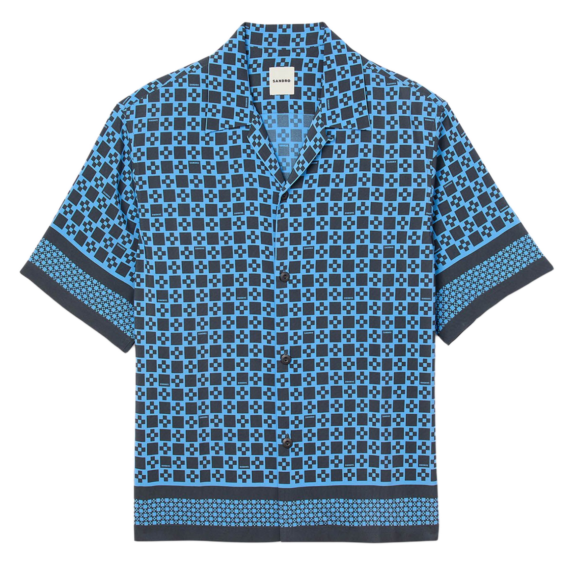 Chemisier droit imprimé SANDRO Bleu