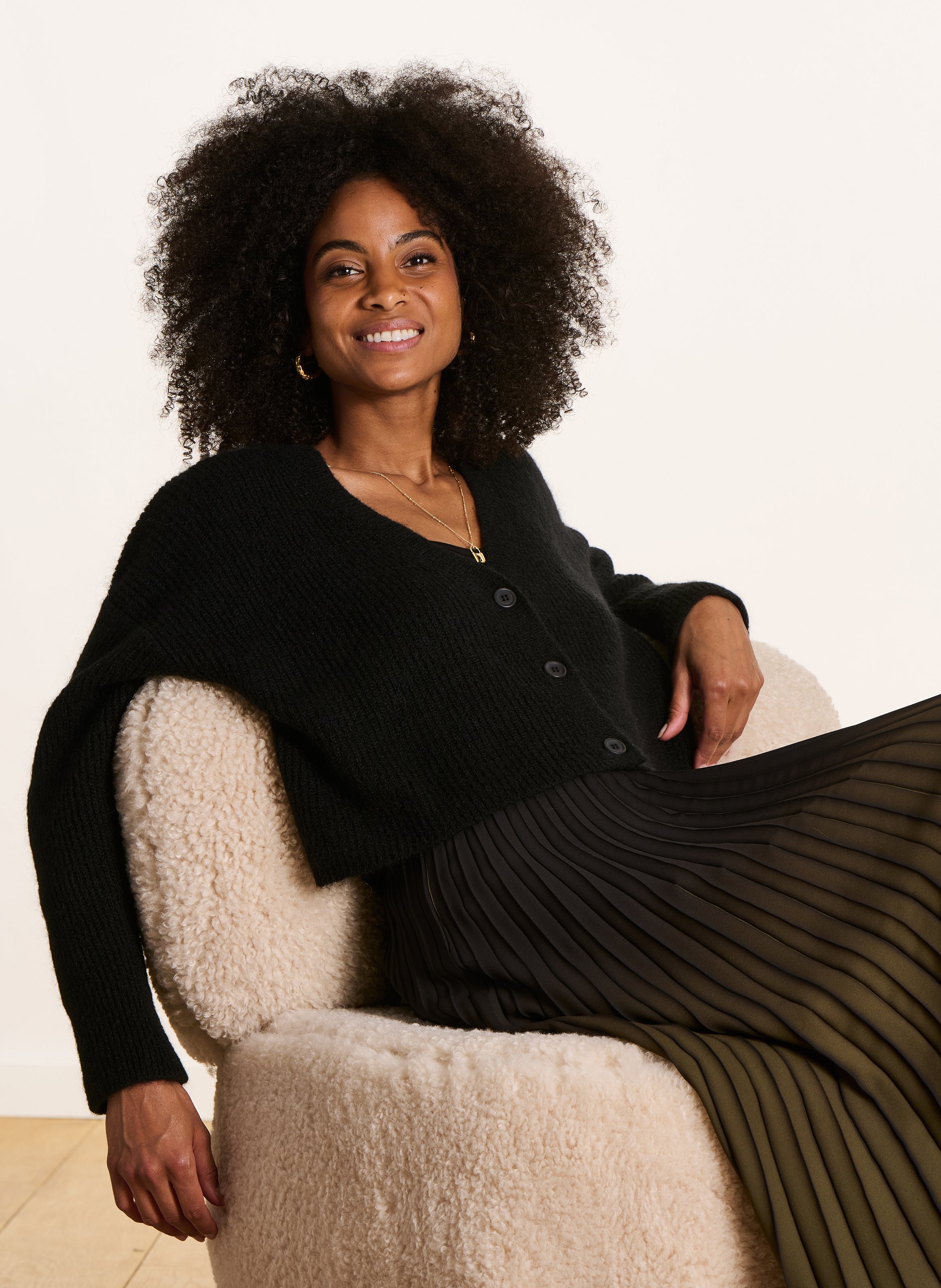 Oversized knitted cardigan LA FEE MARABOUTEE Black