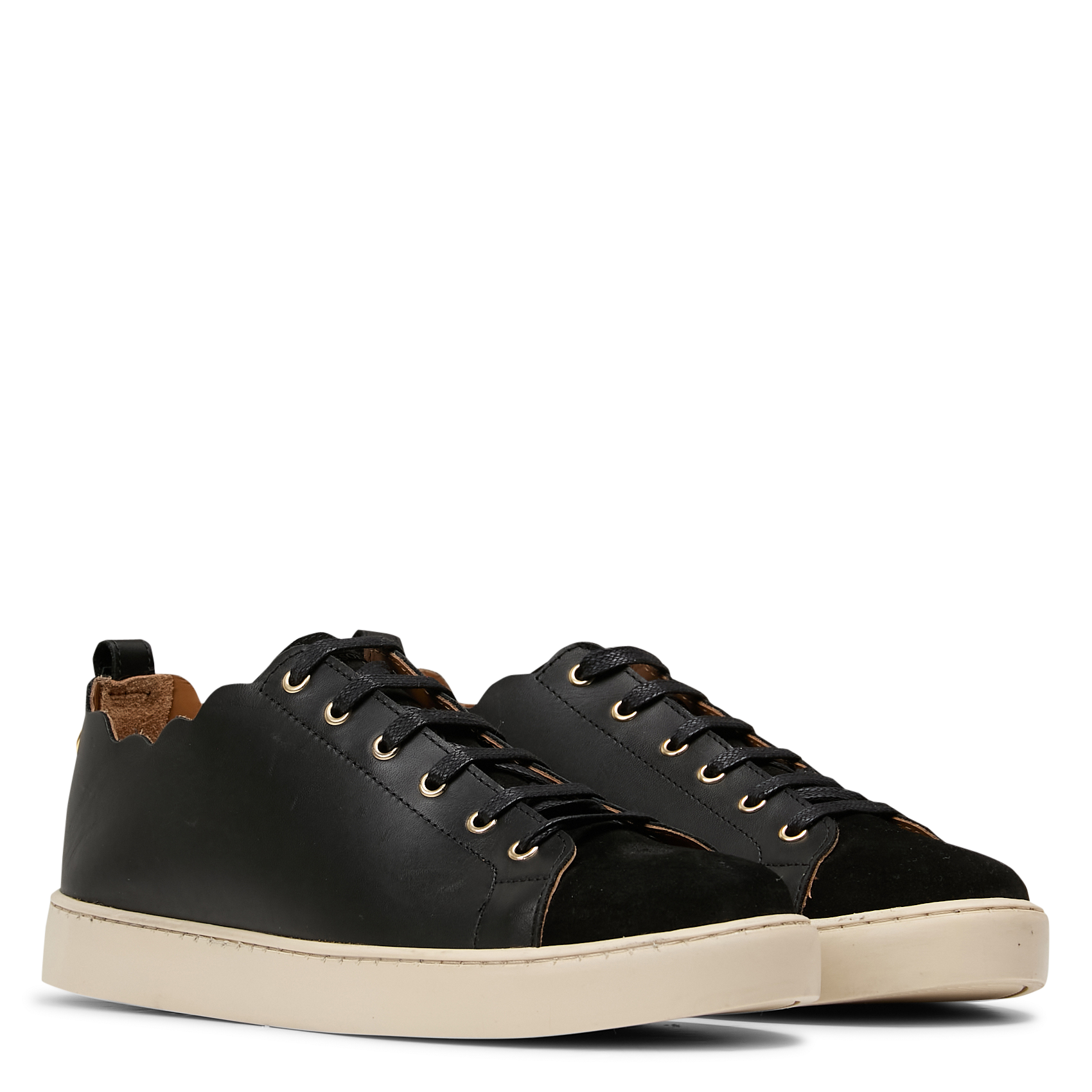 Lage, leren sneakers MAISON TOUFET Zwart