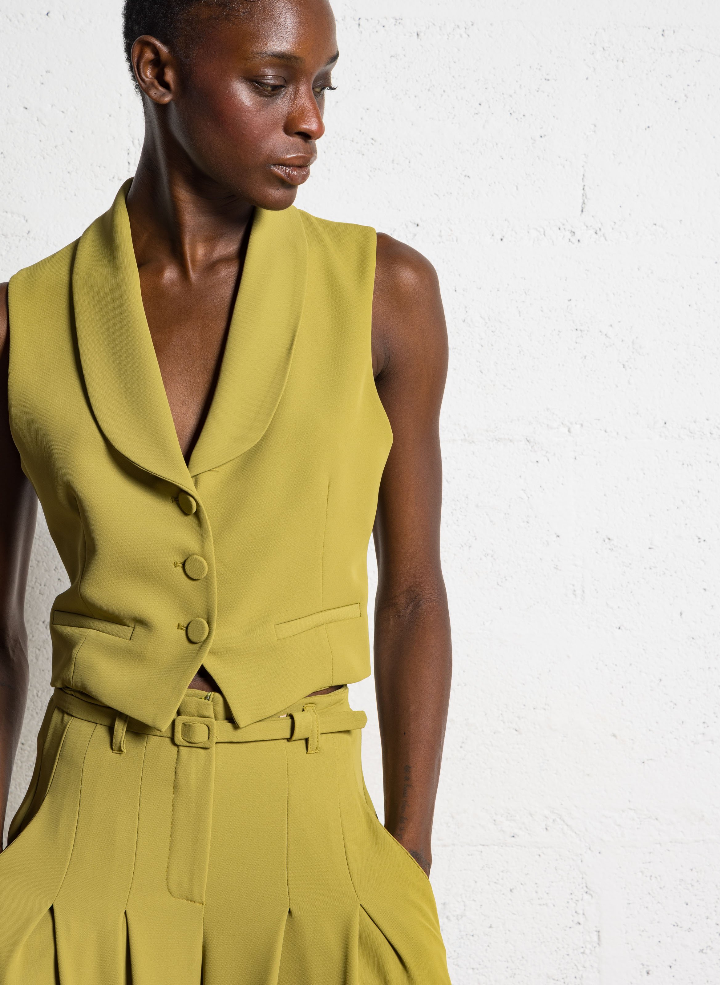 Cardigan with tailored collar IMPERIAL Yellow