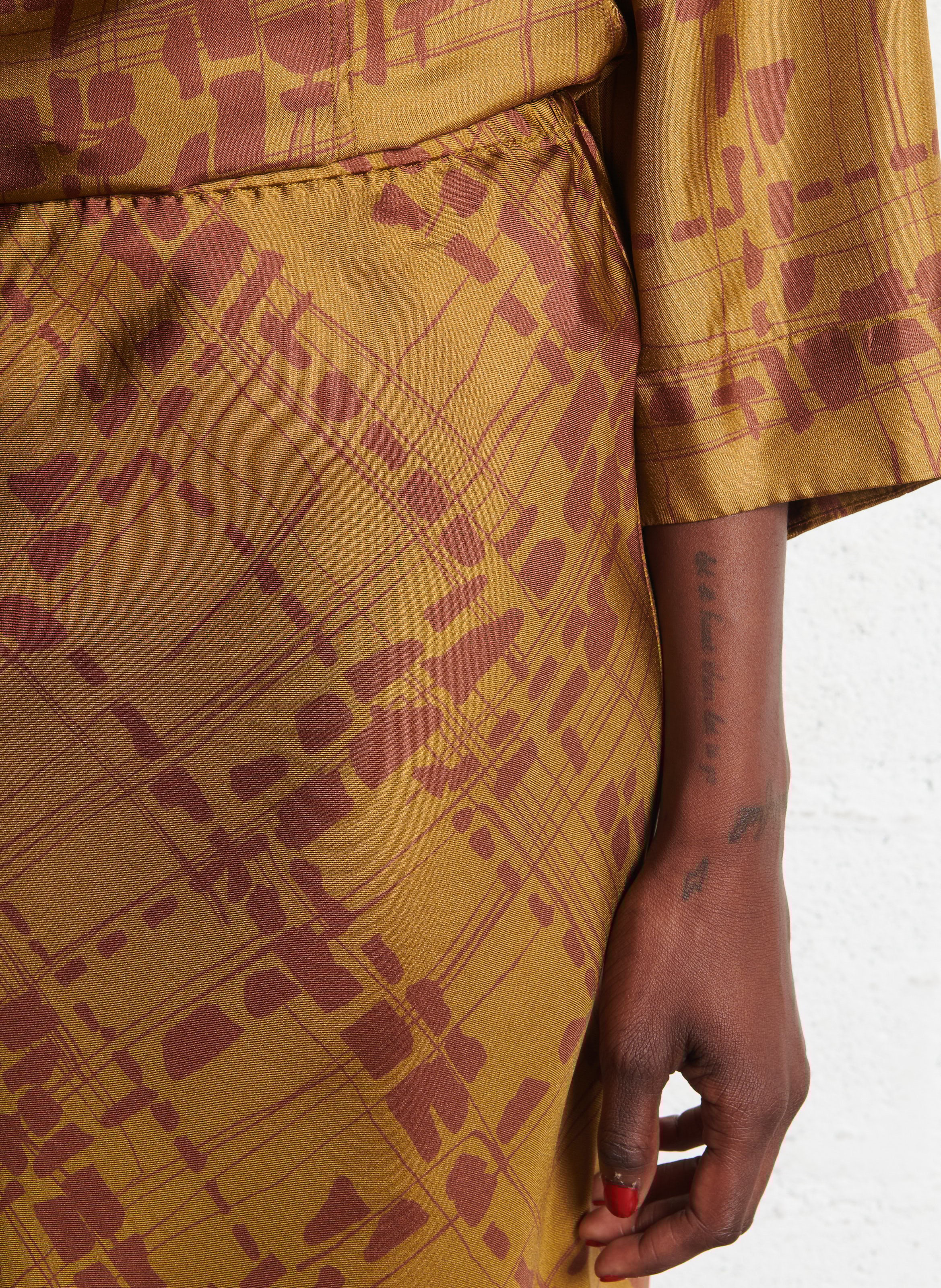 Halflange gerende rok van zijde SOEUR Veelkleurig