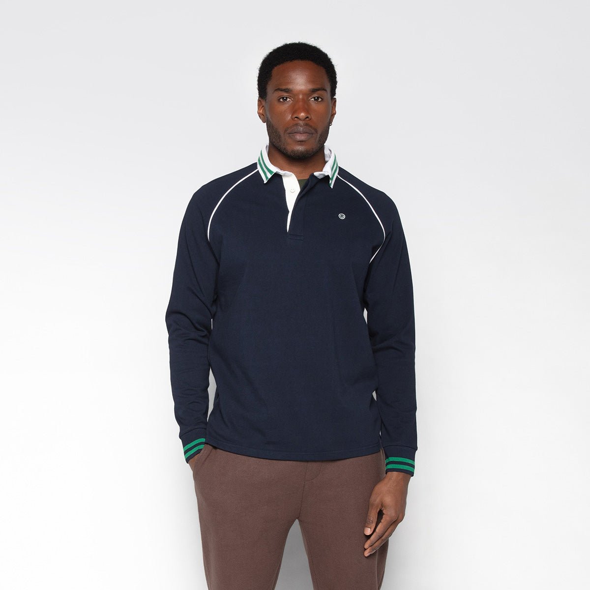 Long-sleeved rugby polo SERGE BLANCO Blue