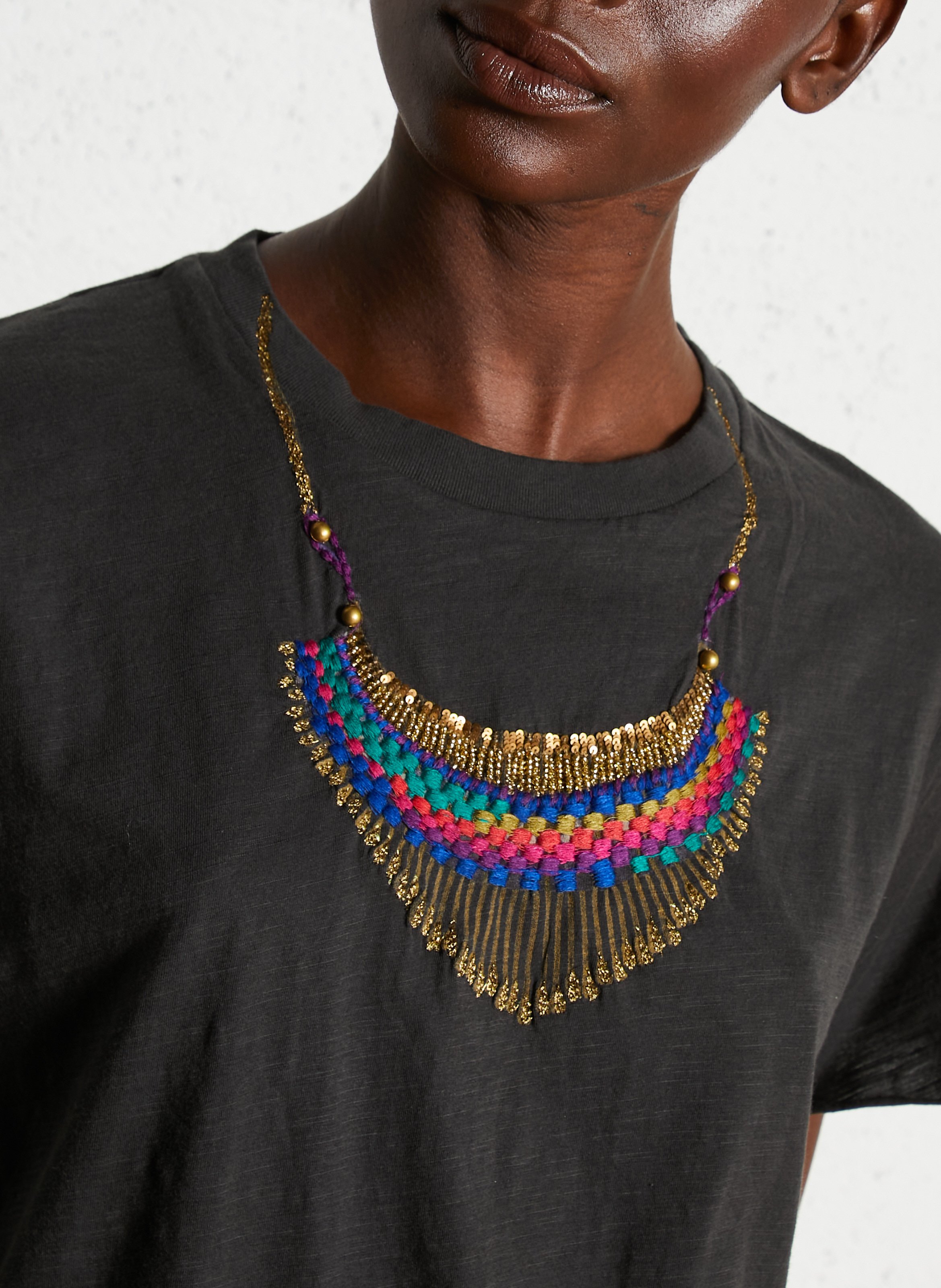 T-shirt van biokatoen met ronde hals LEON & HARPER Grijs