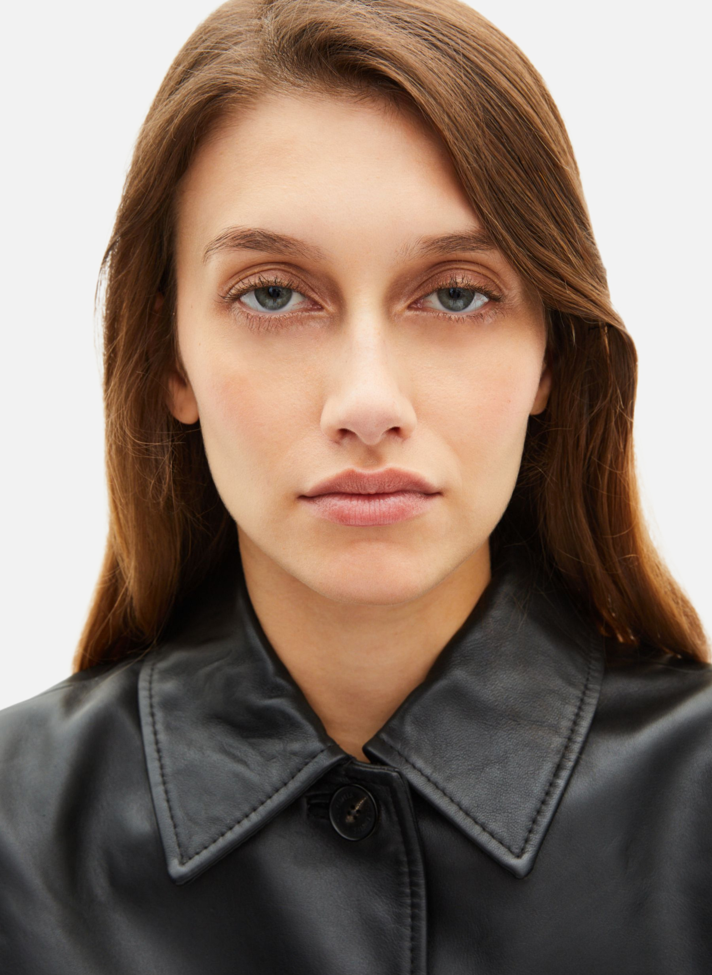 Leather coat THE KOOPLES Black