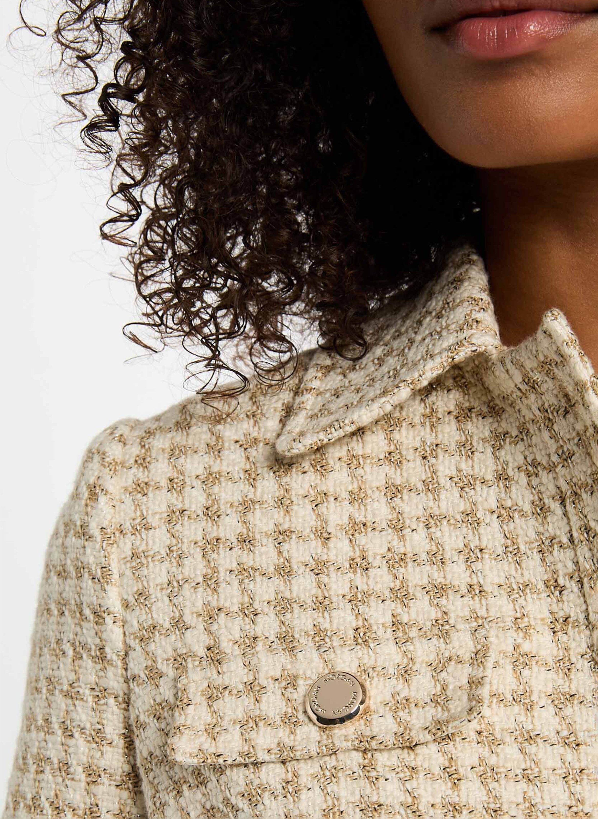 Straight cotton-blend jacket with classic collar MORGAN Multicolored