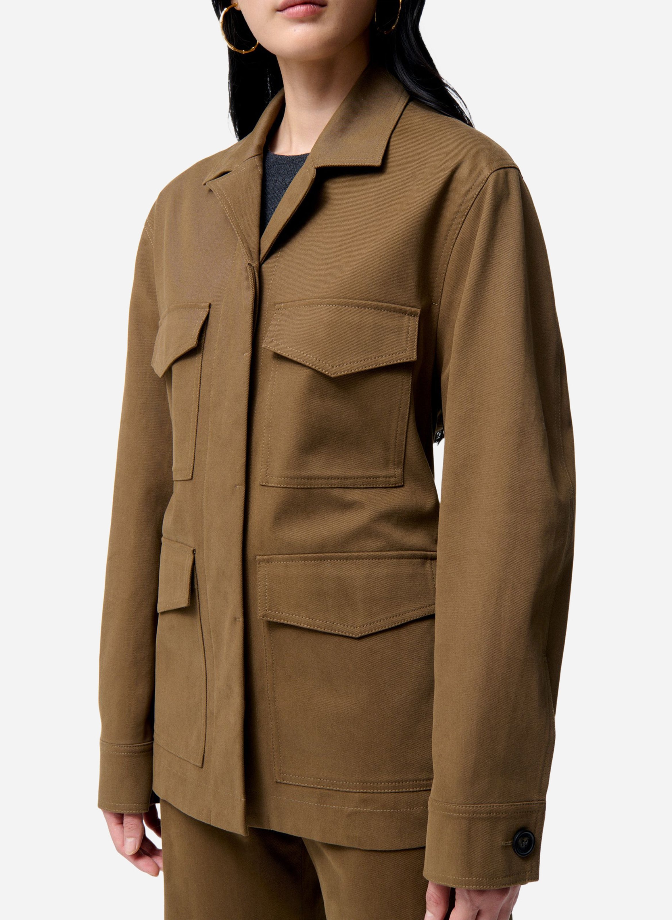 Oversized cotton blazer-style jacket VANESSA BRUNO Green