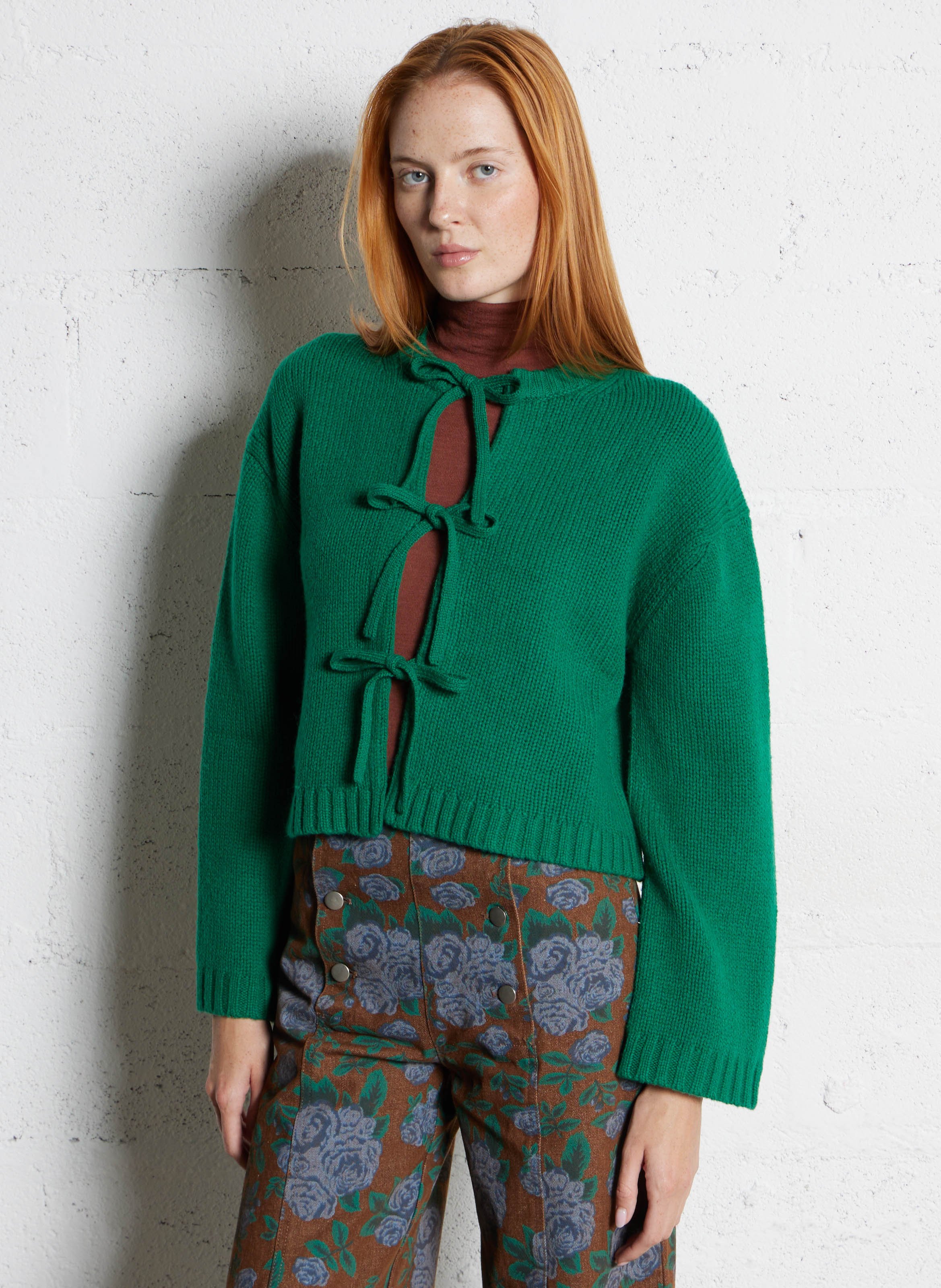 Gilet col rond en laine THE TINY BIG SISTER