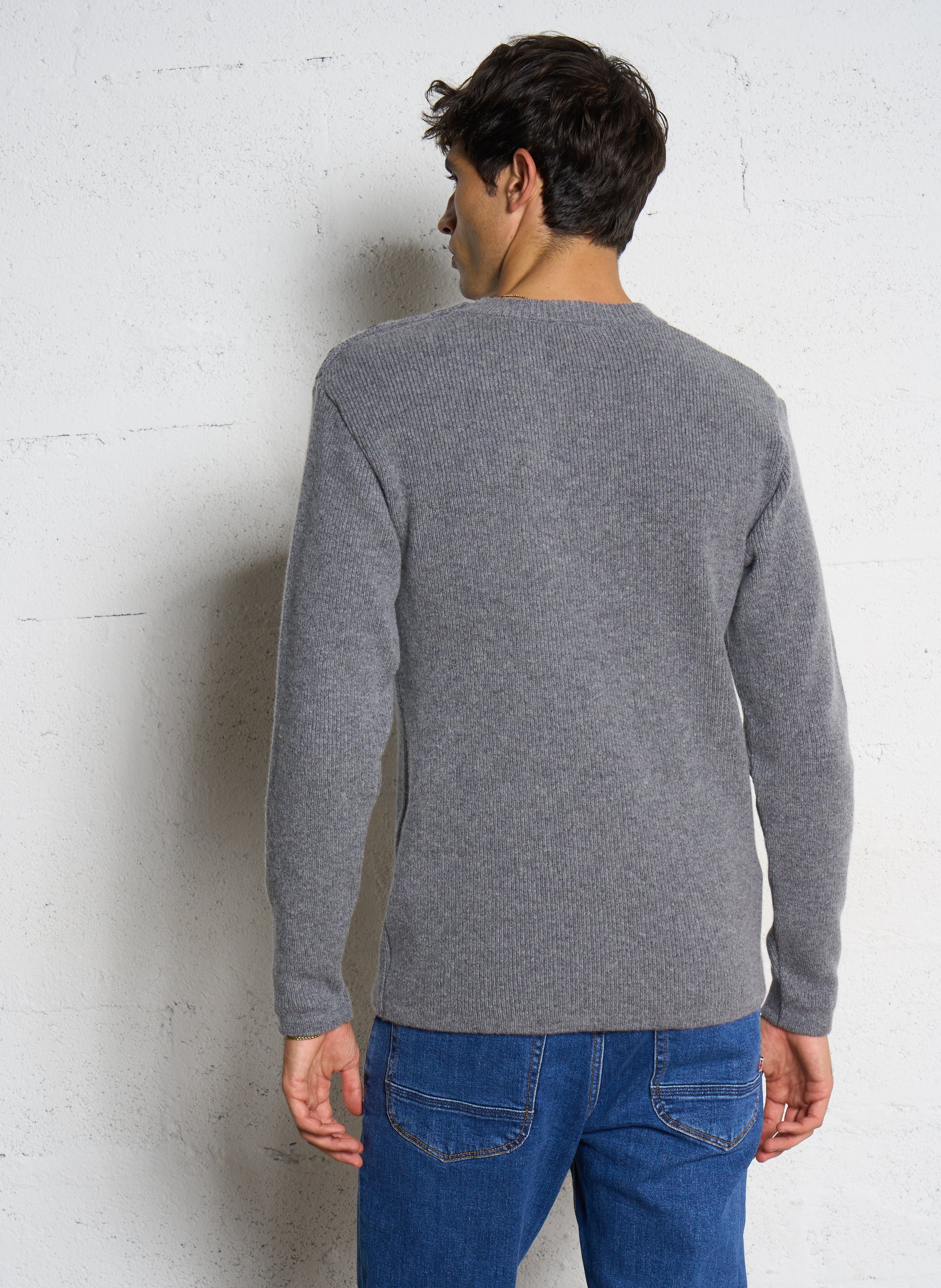 Trui van lamswol met ronde hals ARMOR LUX Grijs