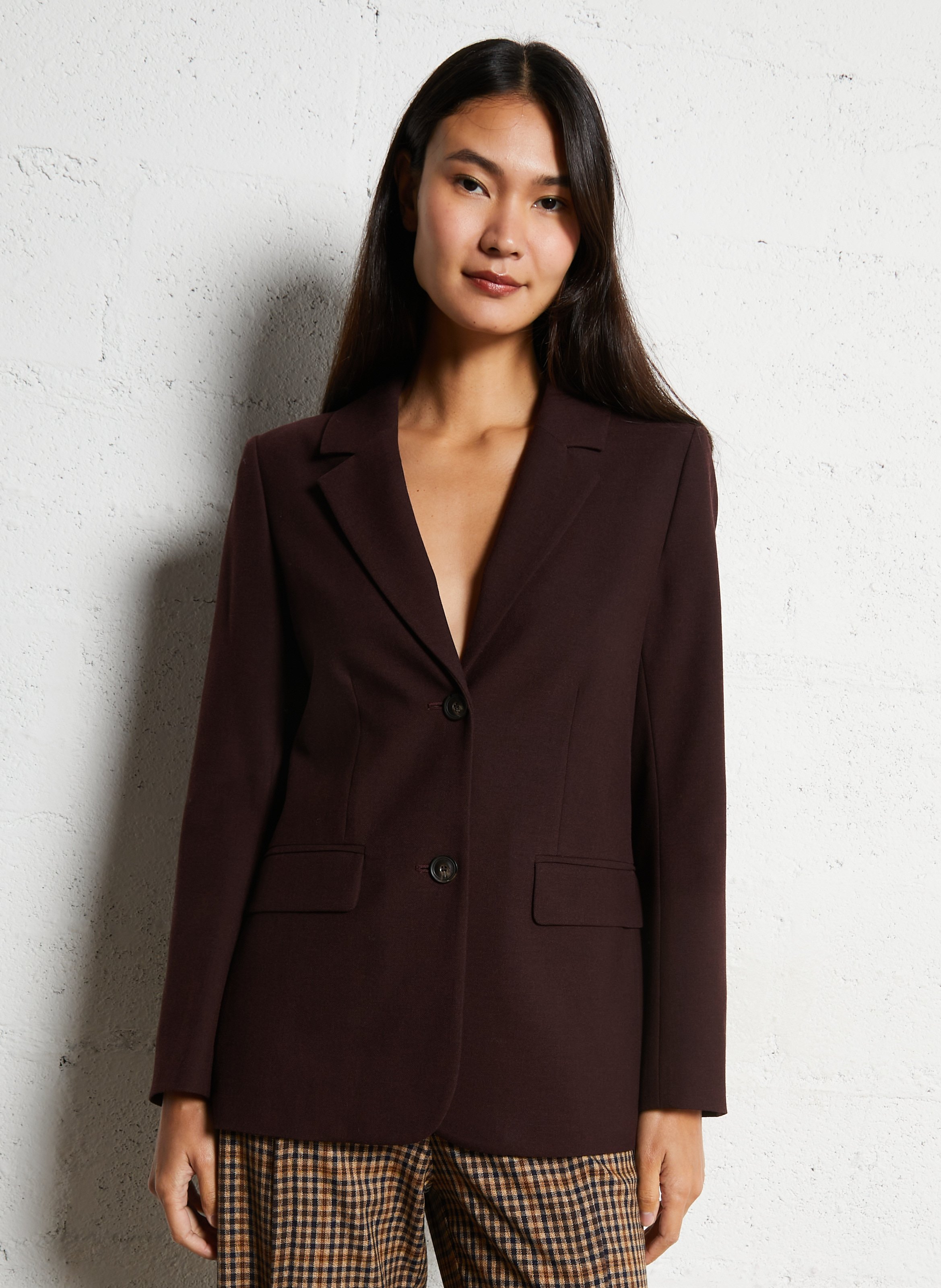 Veste tailleur droite boutonnée unie MAISON 123 Violet