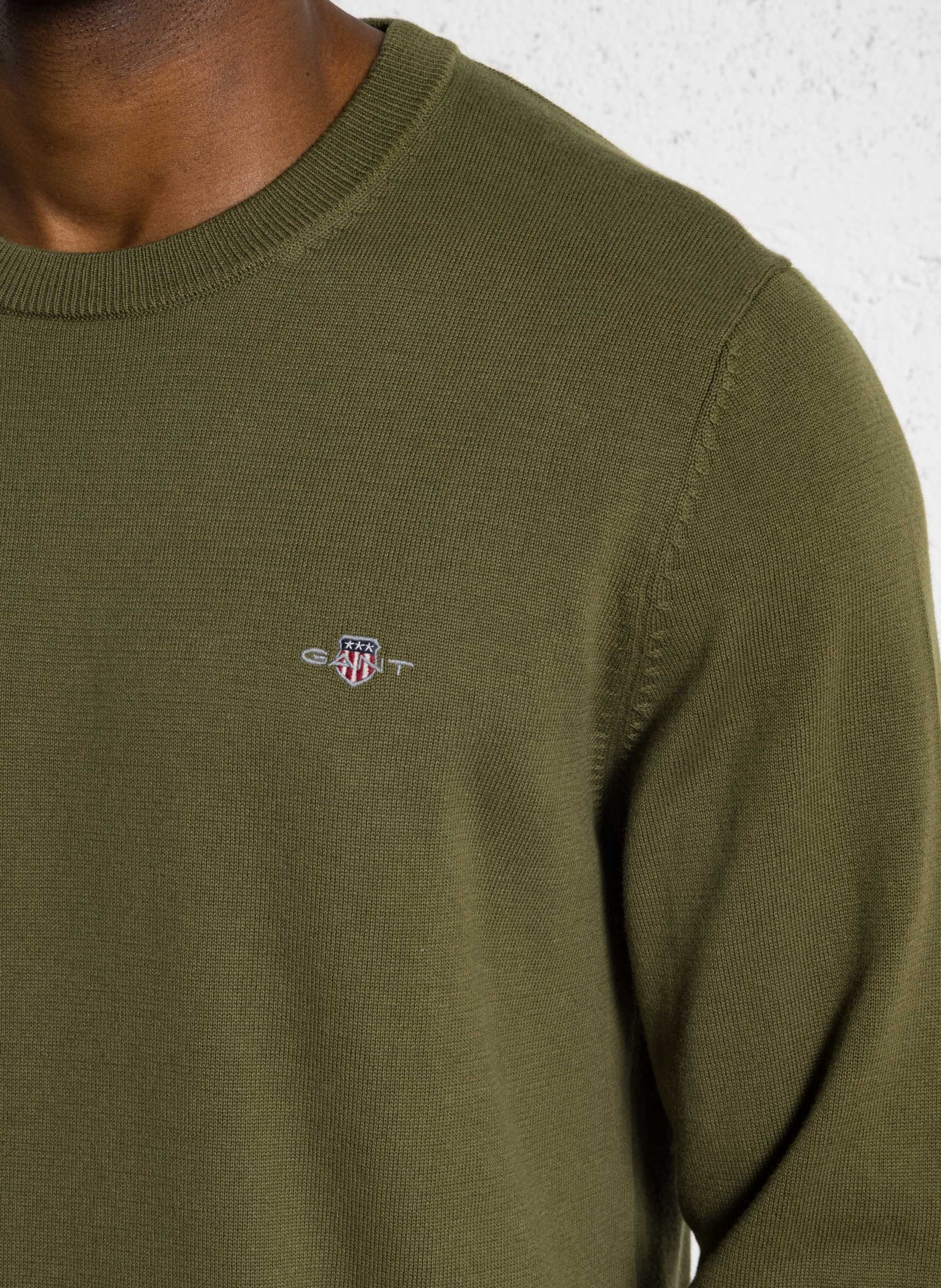 Pull droit en coton GANT Vert