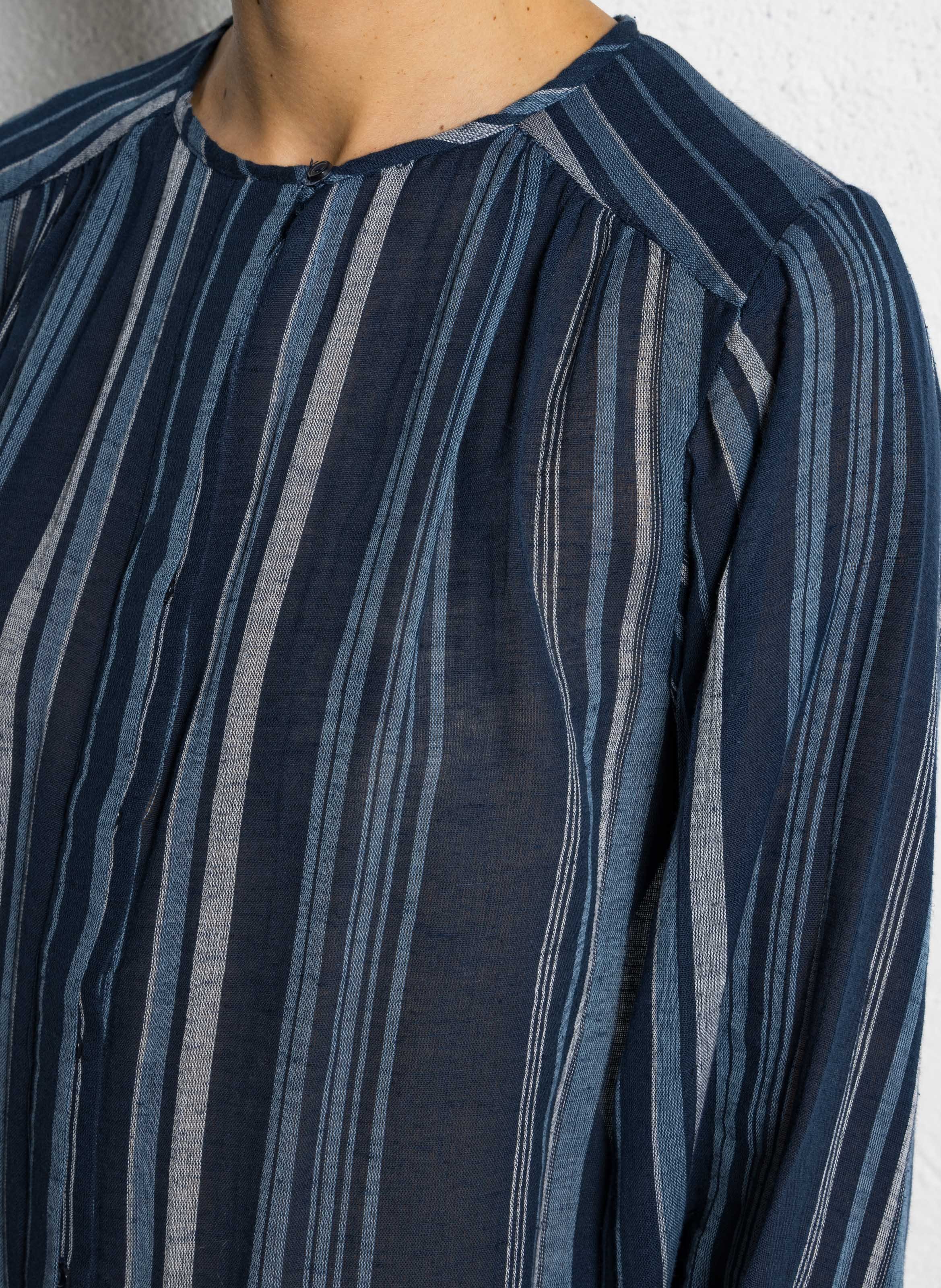 Katoenen blouse met ronde hals SUD EXPRESS Blauw