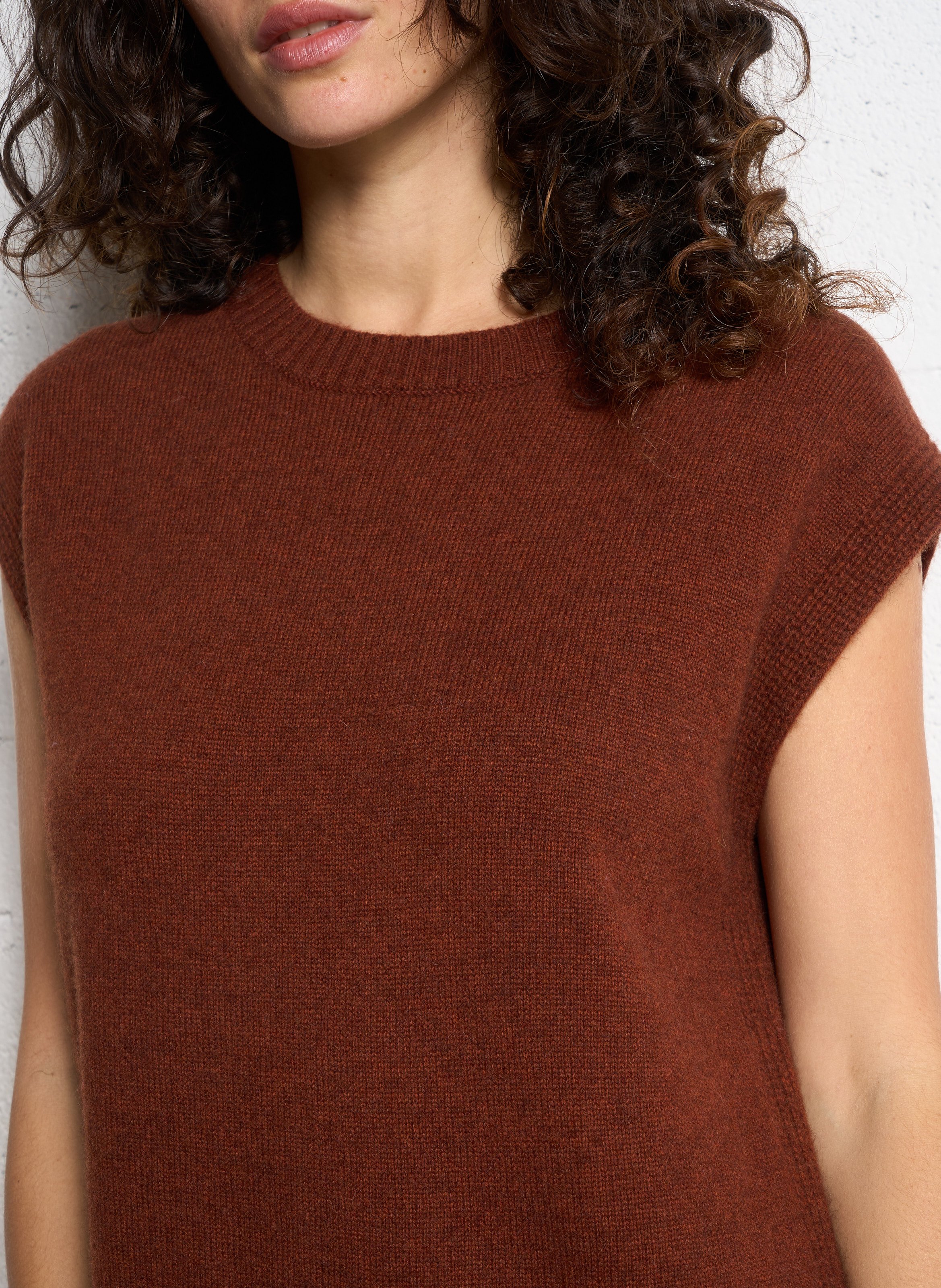 Short round-neck wool dress MAISON 123 Red