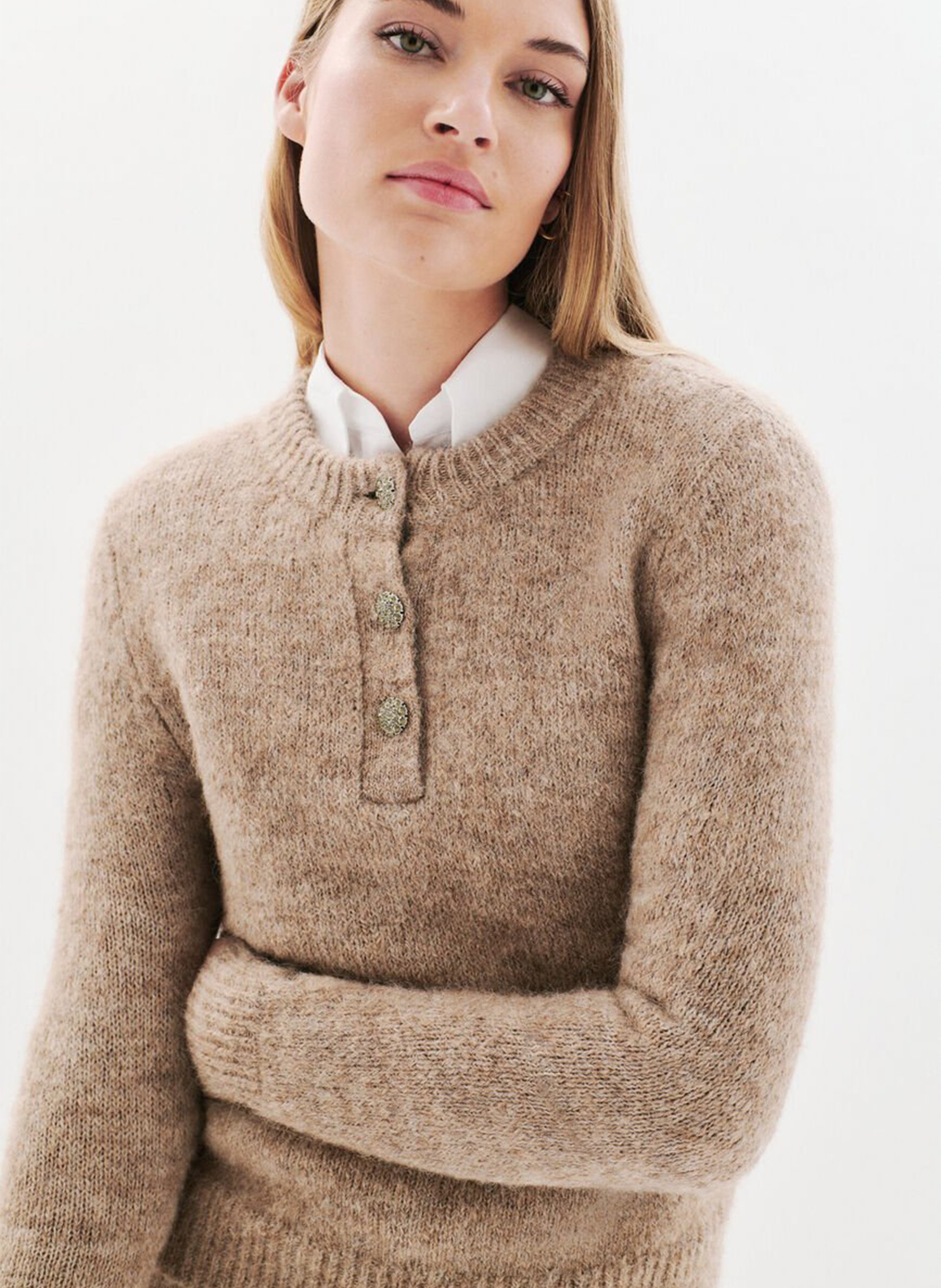 Round-neck straight sweater CAROLL