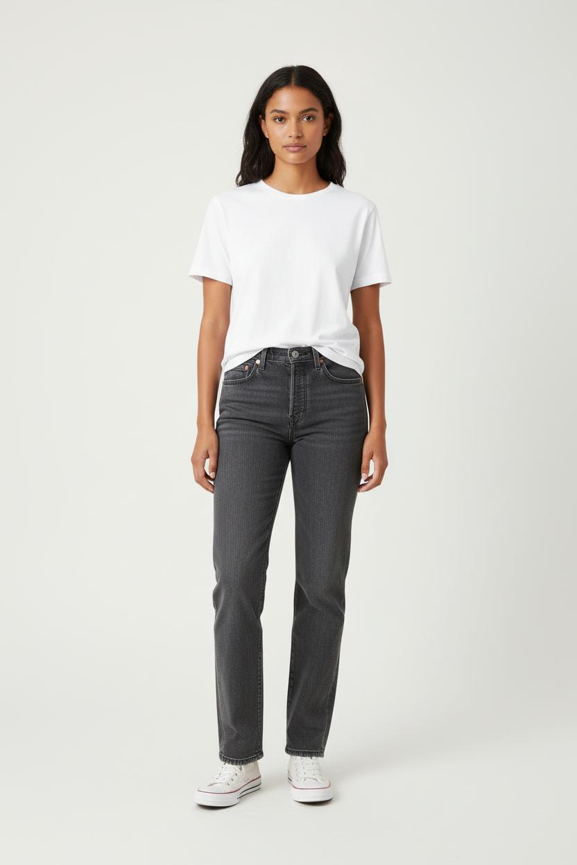 Cropped slim jeans with studs LEVI'S - Seconde main Grey