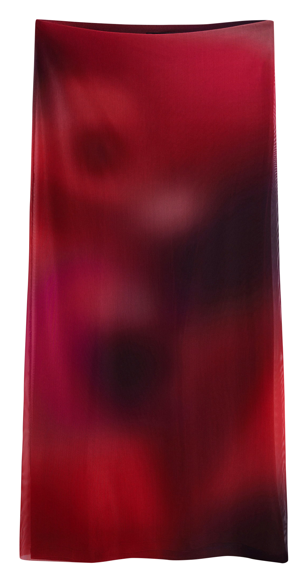 Printed tulle midi skirt Red