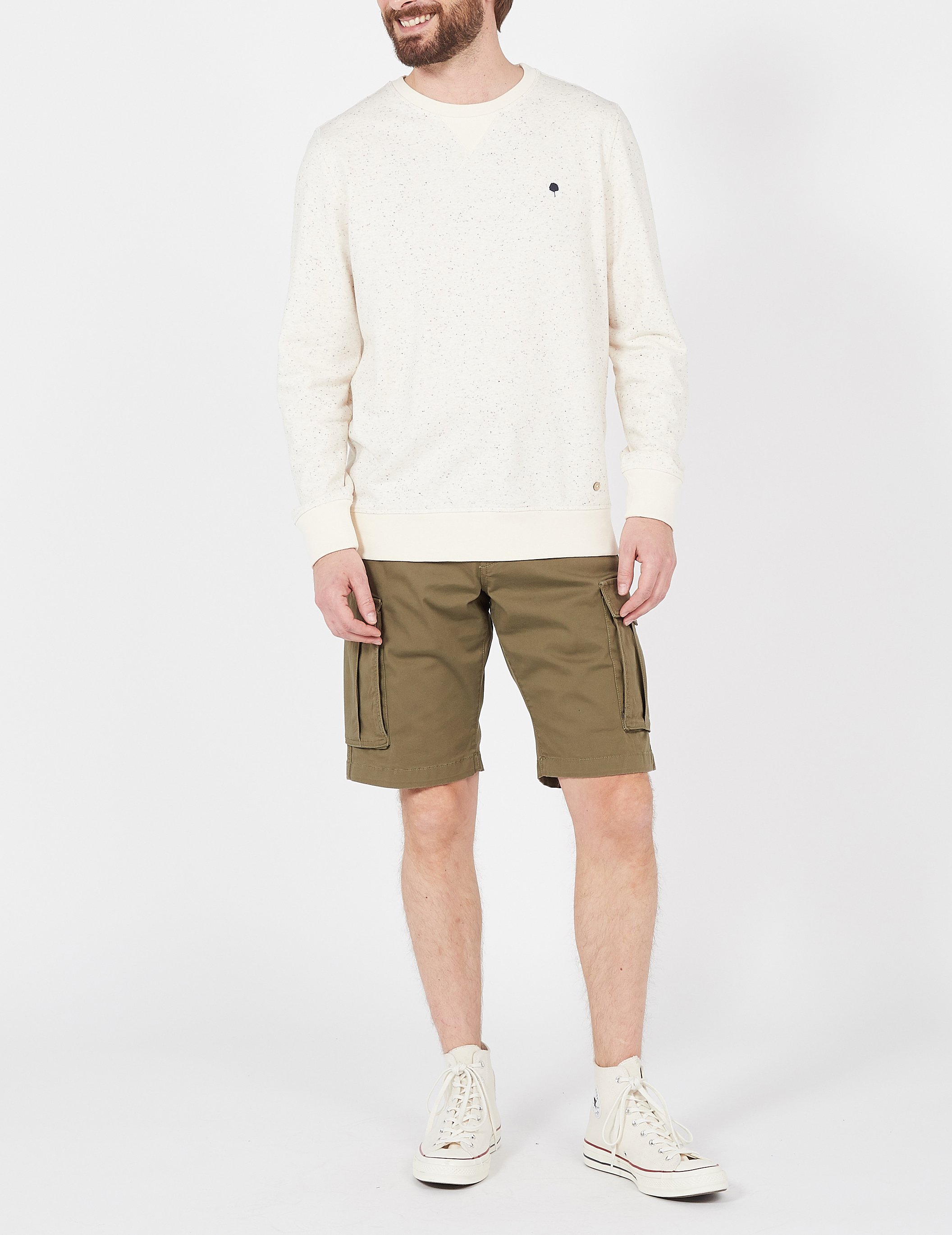 Rundhals-Sweatshirt aus Baumwoll-Mix, Regular Fit FAGUO Beige